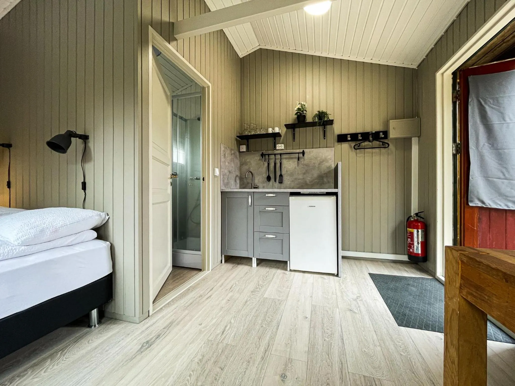Kitchen or kitchenette, Bed in Gesthus Selfoss