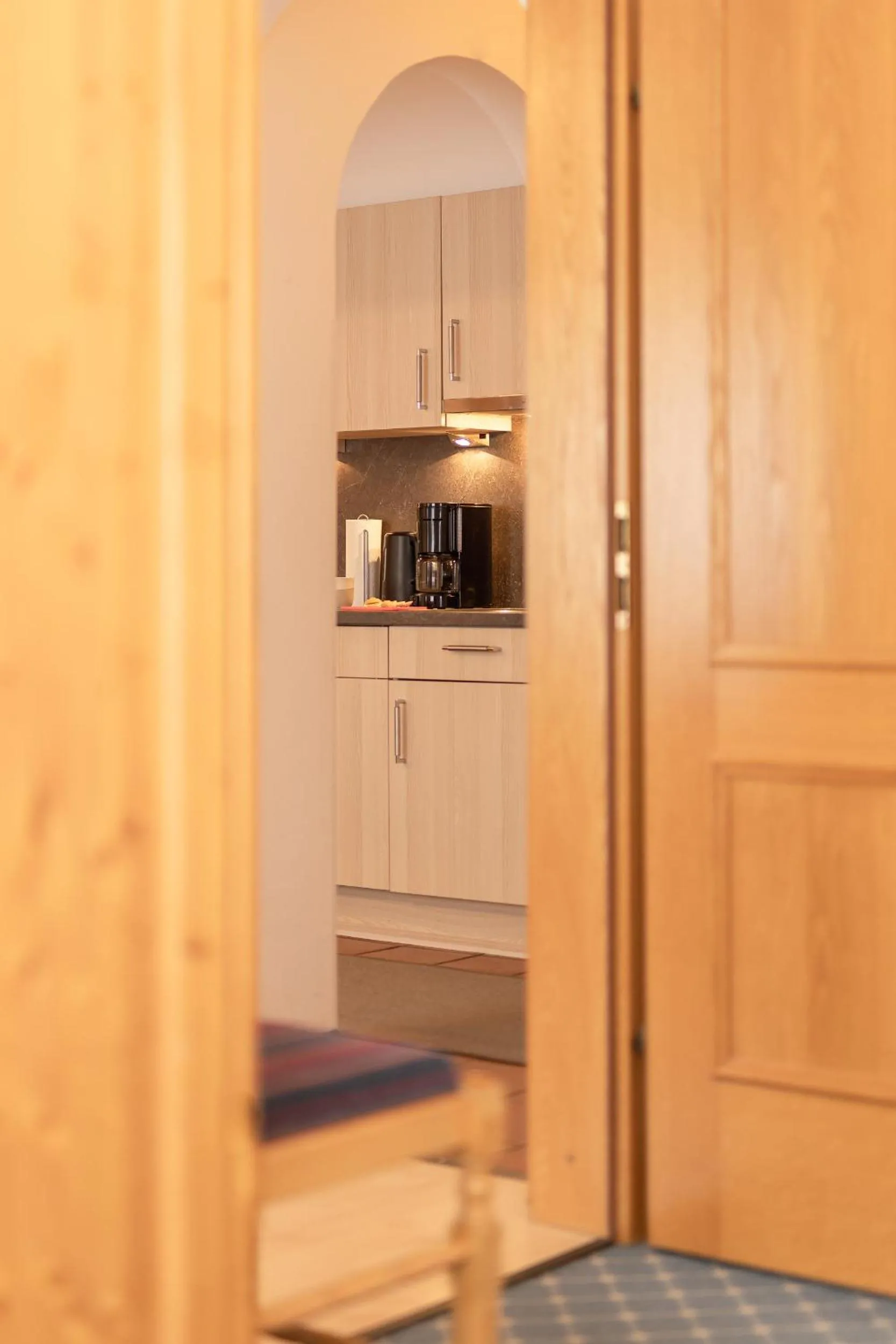 Kitchen or kitchenette in Aparthaus Camping Stubai