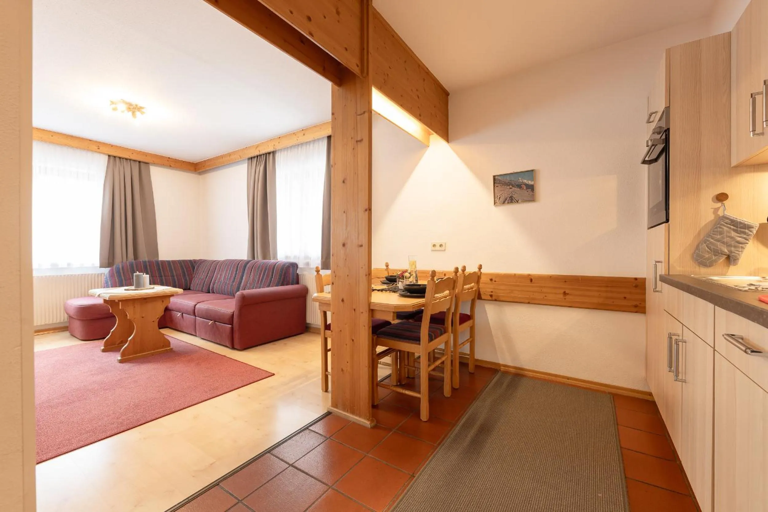 Kitchen or kitchenette in Aparthaus Camping Stubai