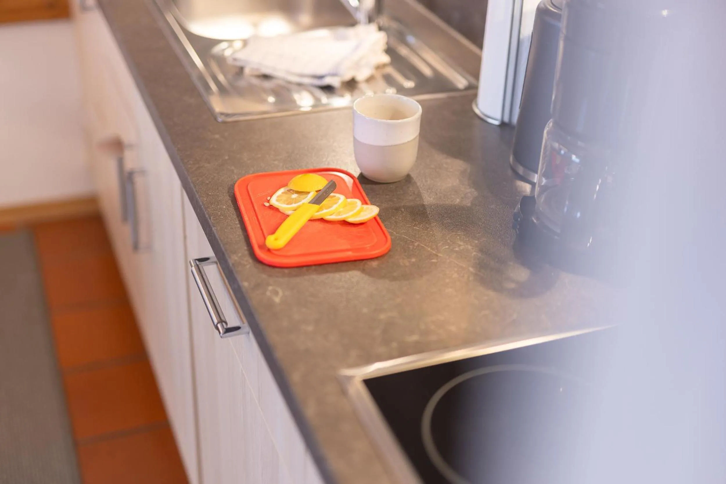 Kitchen or kitchenette in Aparthaus Camping Stubai