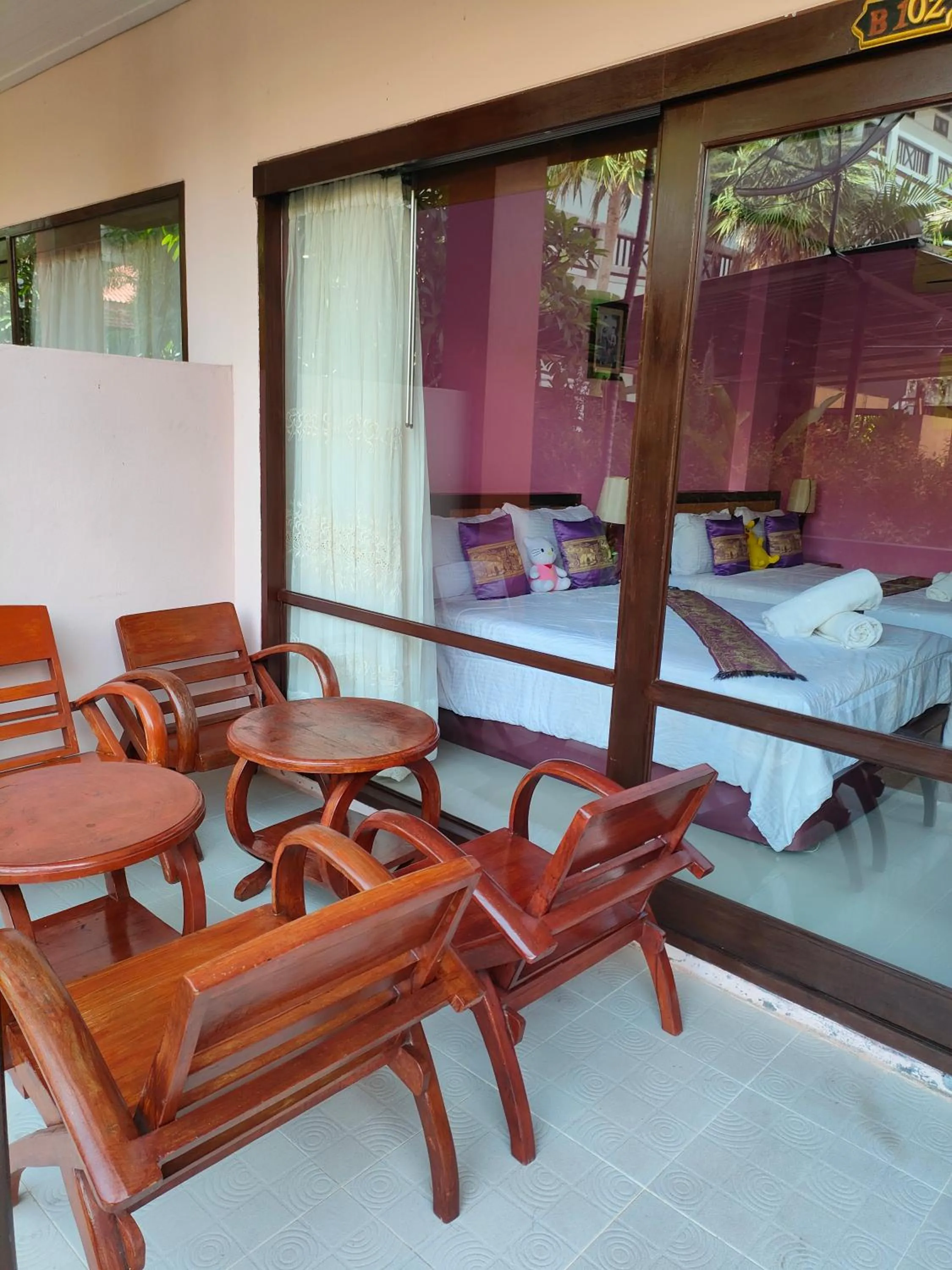 Balcony/Terrace, Bed in Grand Thai House Resort Lamai