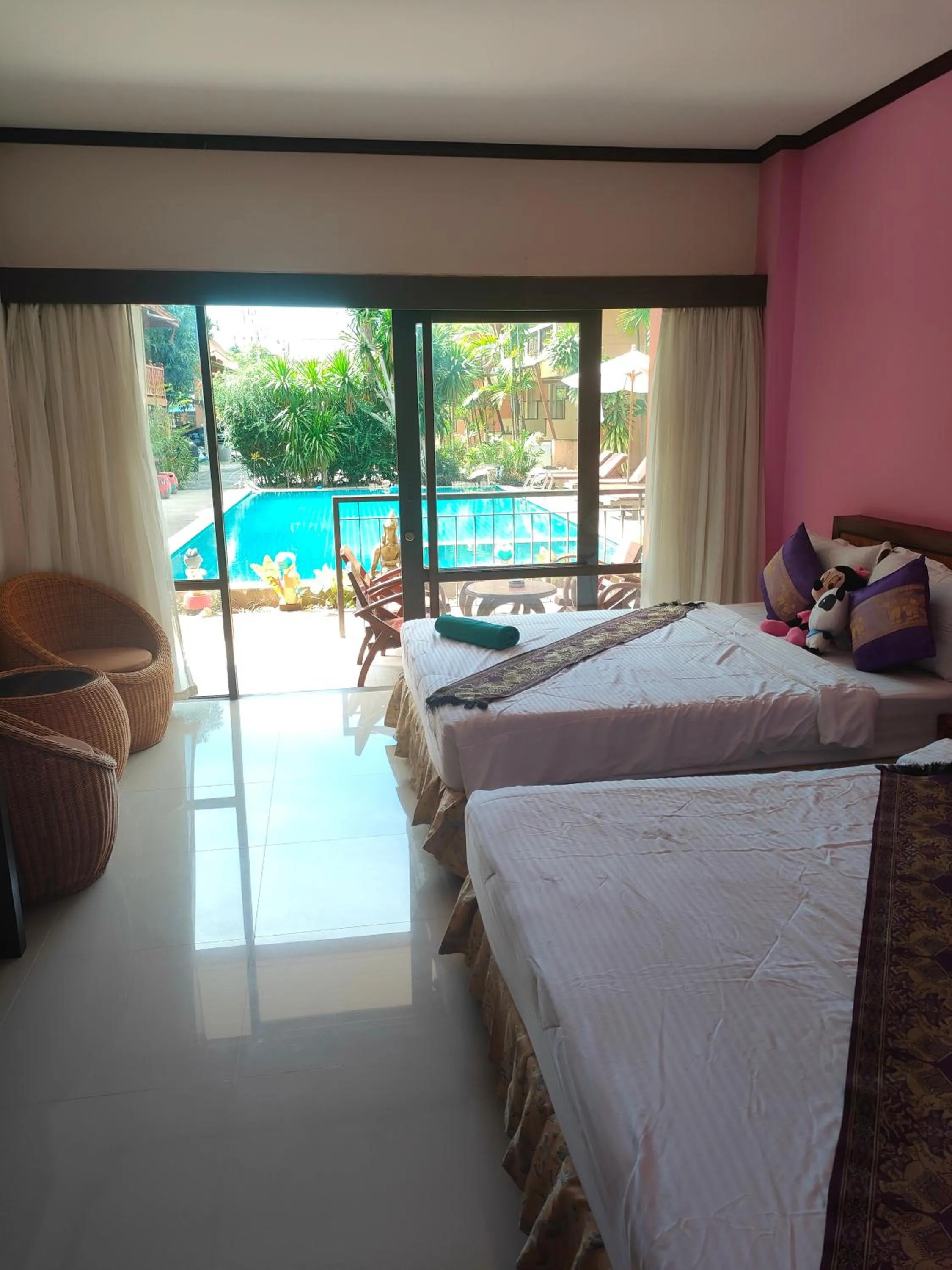Bed in Grand Thai House Resort Lamai