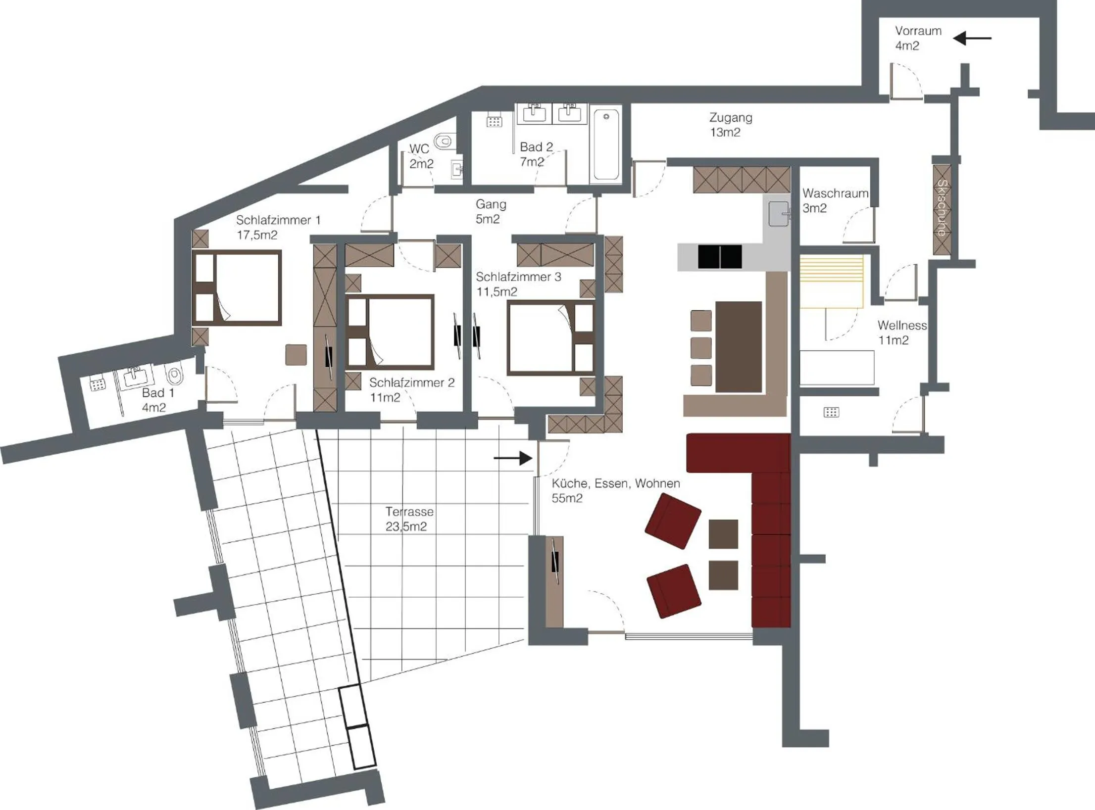 Floor plan in Bühlhof Appartements