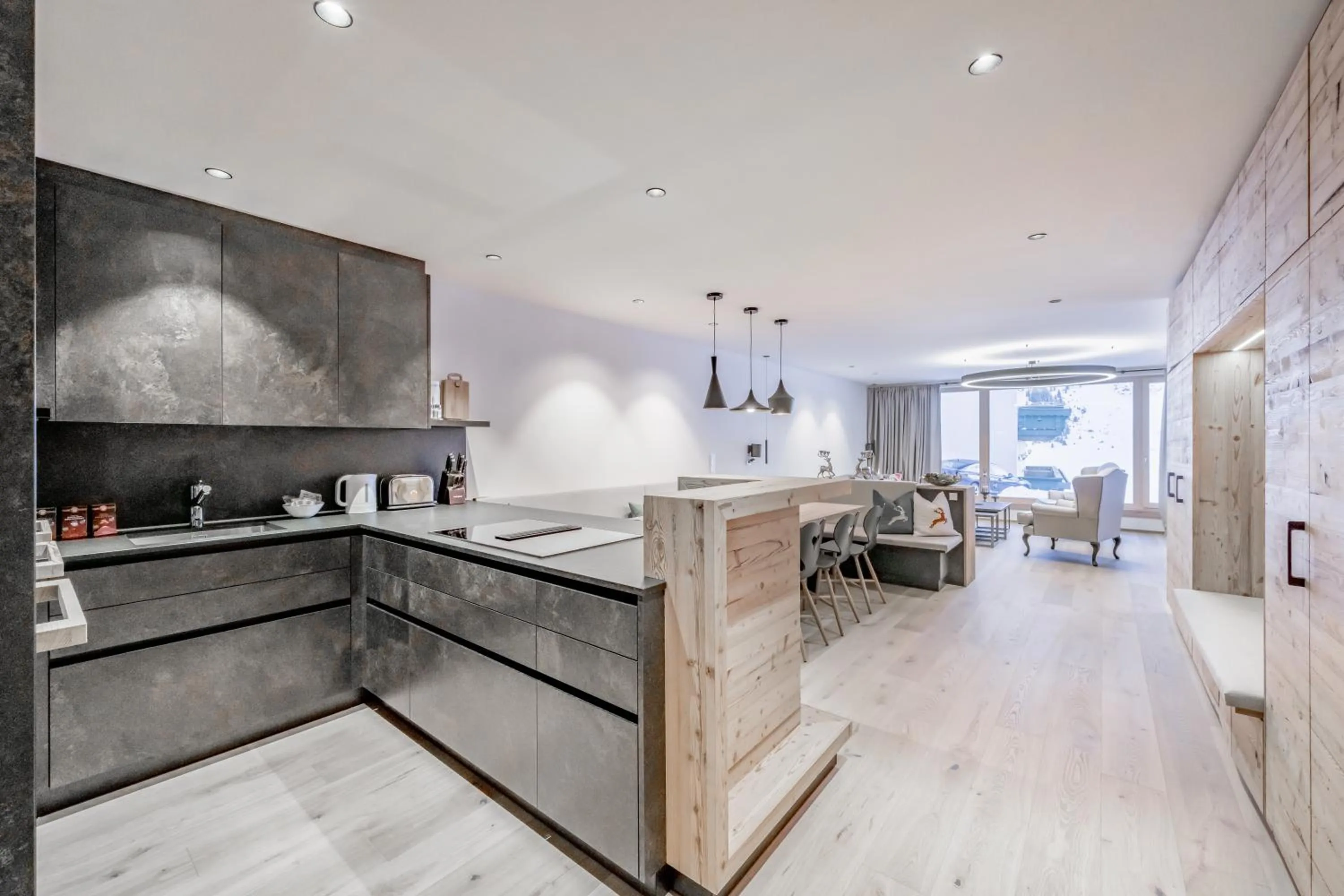 Kitchen or kitchenette in Bühlhof Appartements