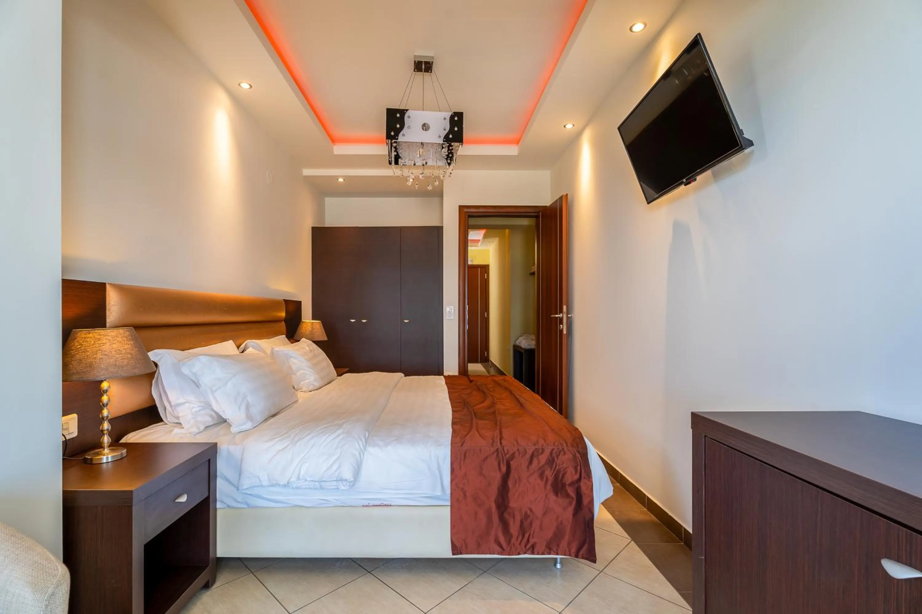 Bed in Meliton Inn Hotel & Suites by the beach