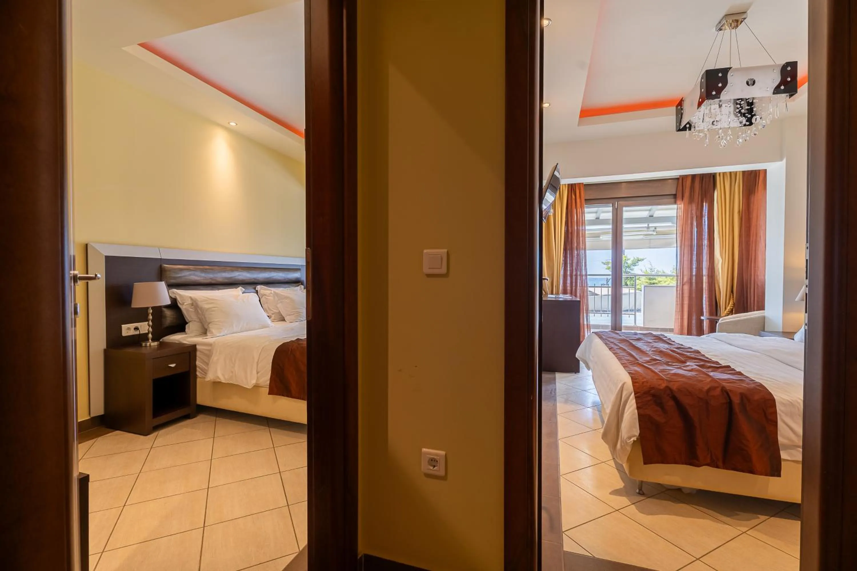 Bed in Meliton Inn Hotel & Suites by the beach