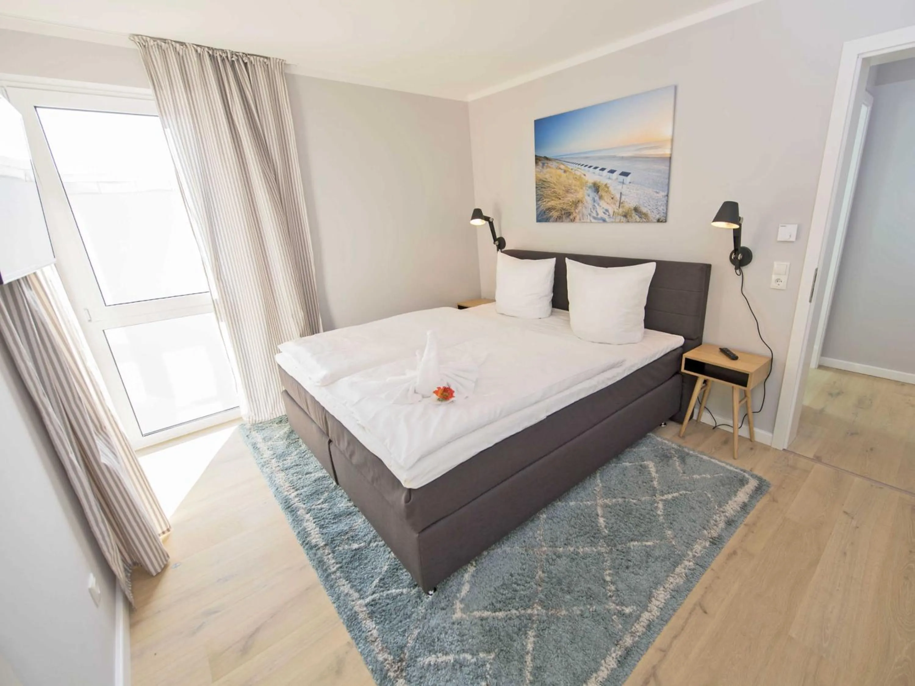 Bed in Haus Königsstuhl in Sellin - Penthouse mit Kamin und Balkon