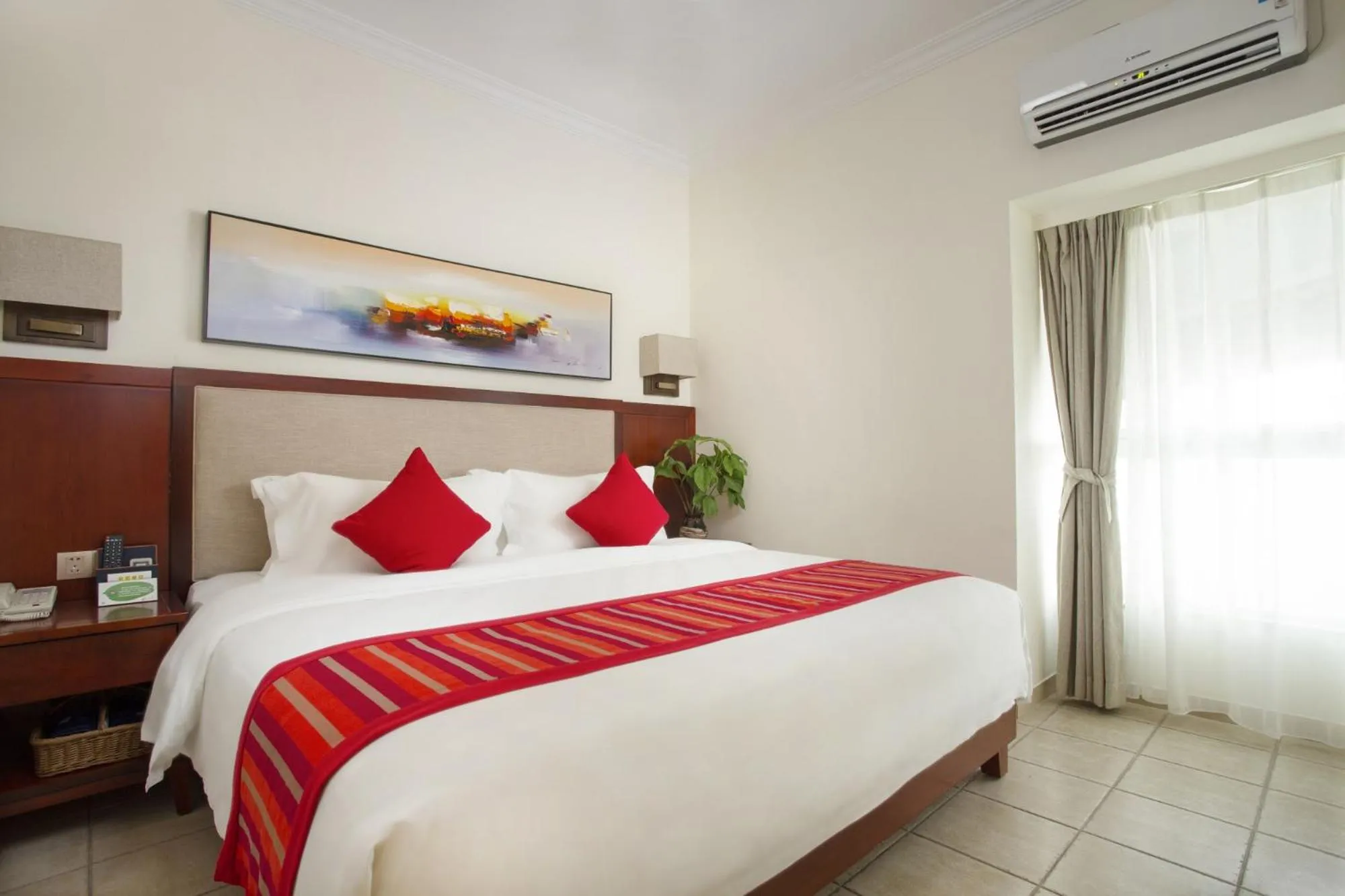 Bed in Tianze Beach Resort