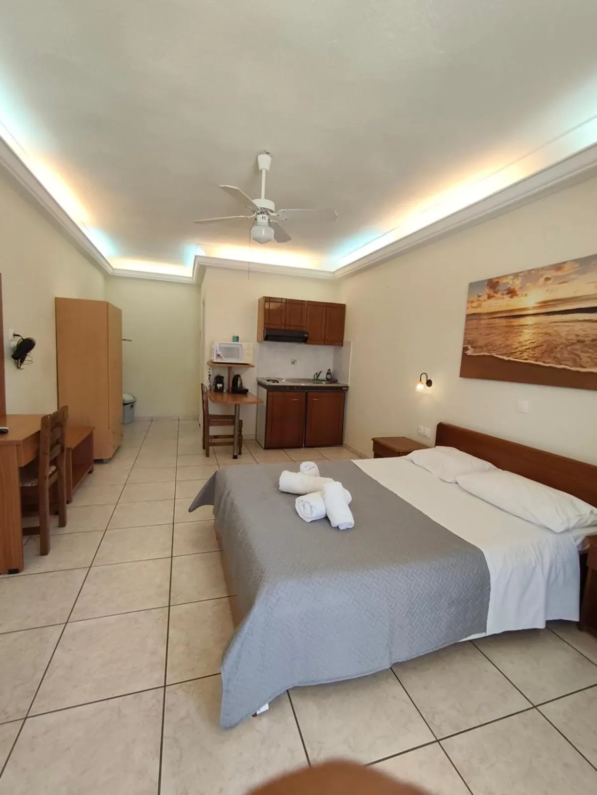 Kitchen or kitchenette, Bed in Vassiliki Studios