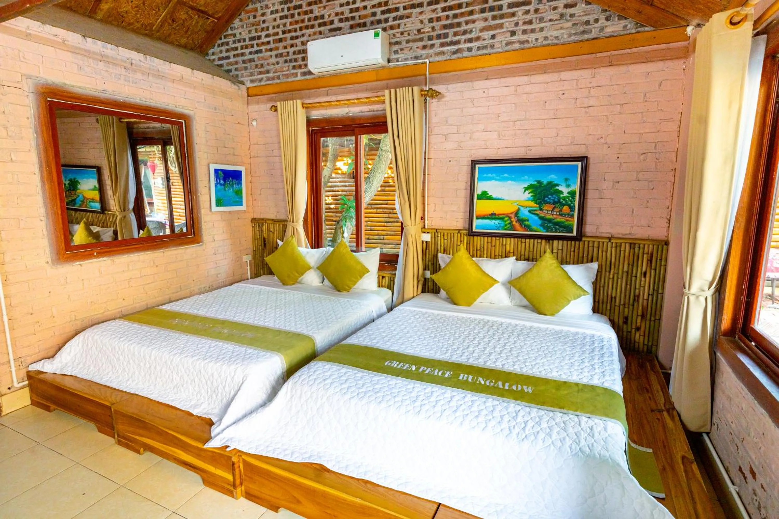 Bed in Green Peace Bungalow