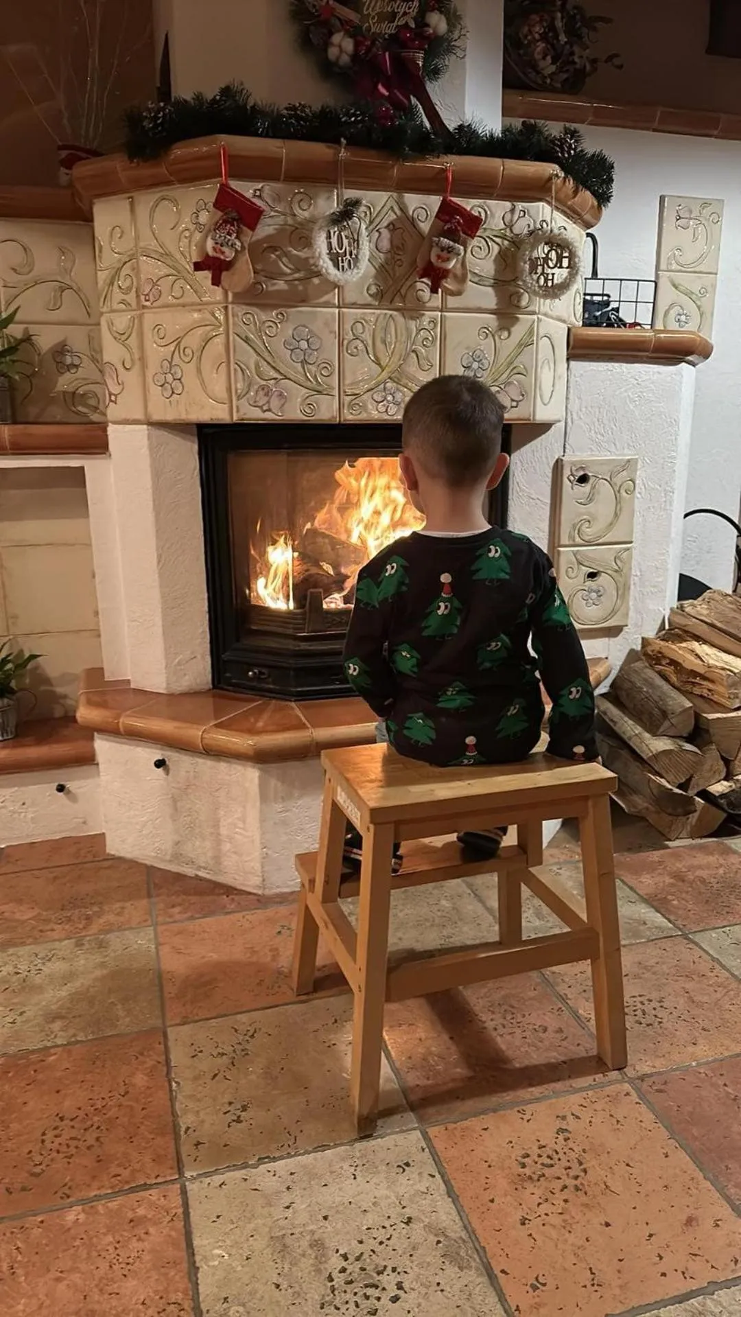 fireplace in Apolonia Willa