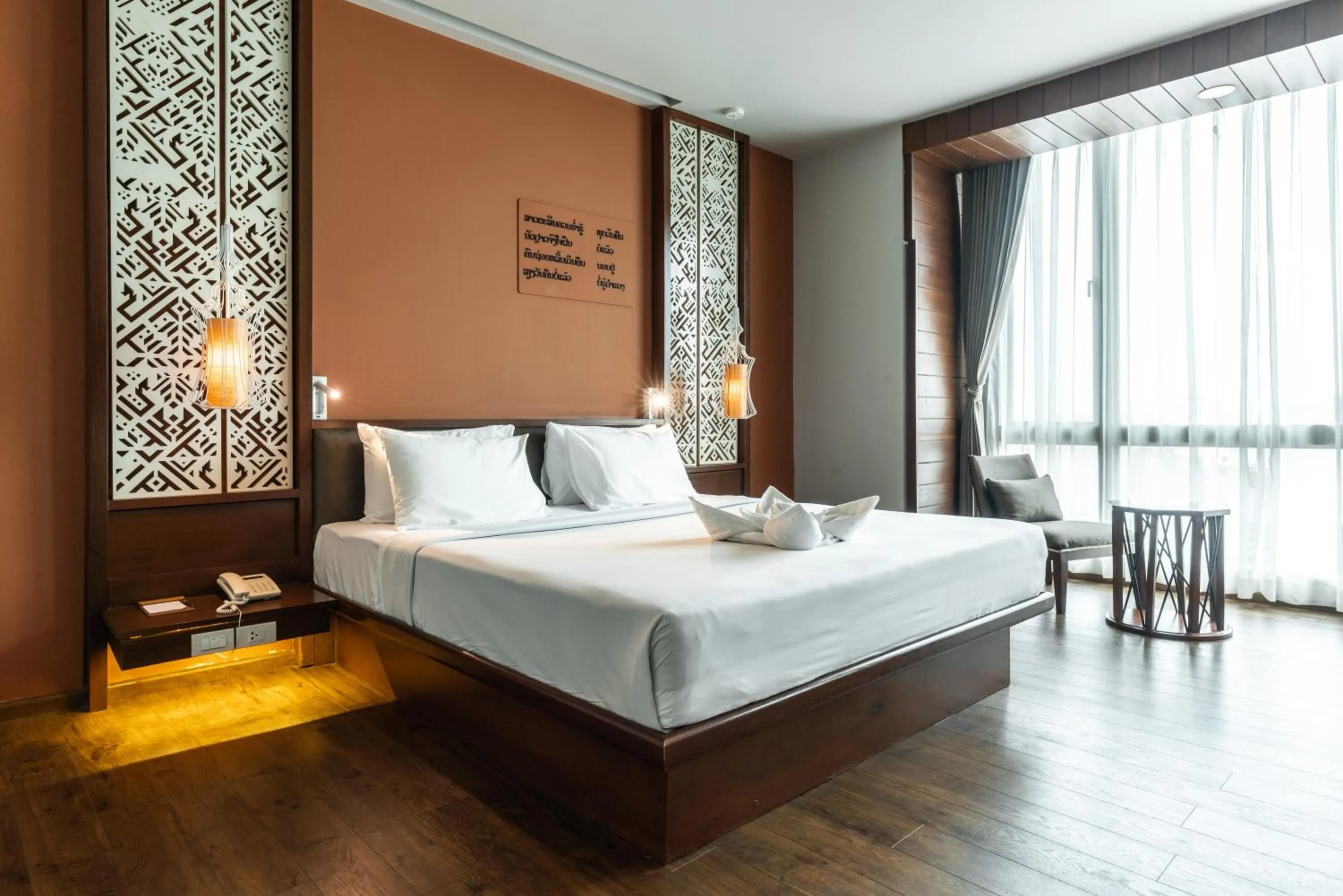 Bed in Grand Hotel Vientiane