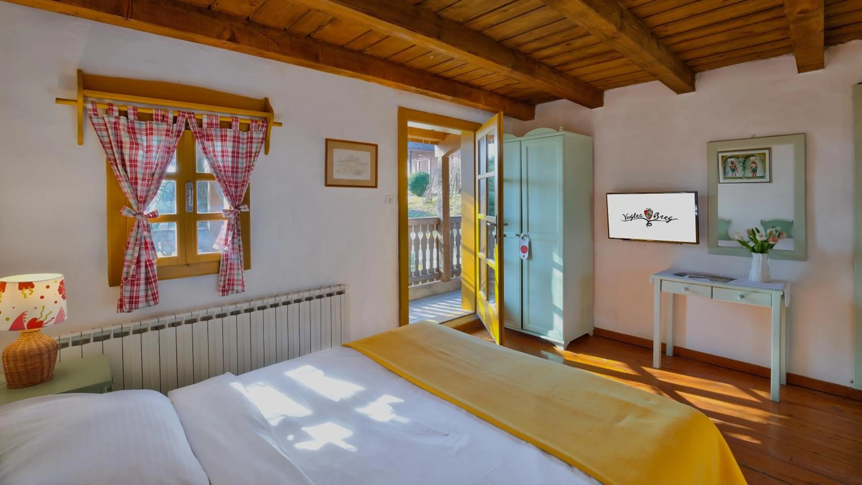 View (from property/room), Bed in Winery, Restaurant & Pension Vuglec Breg