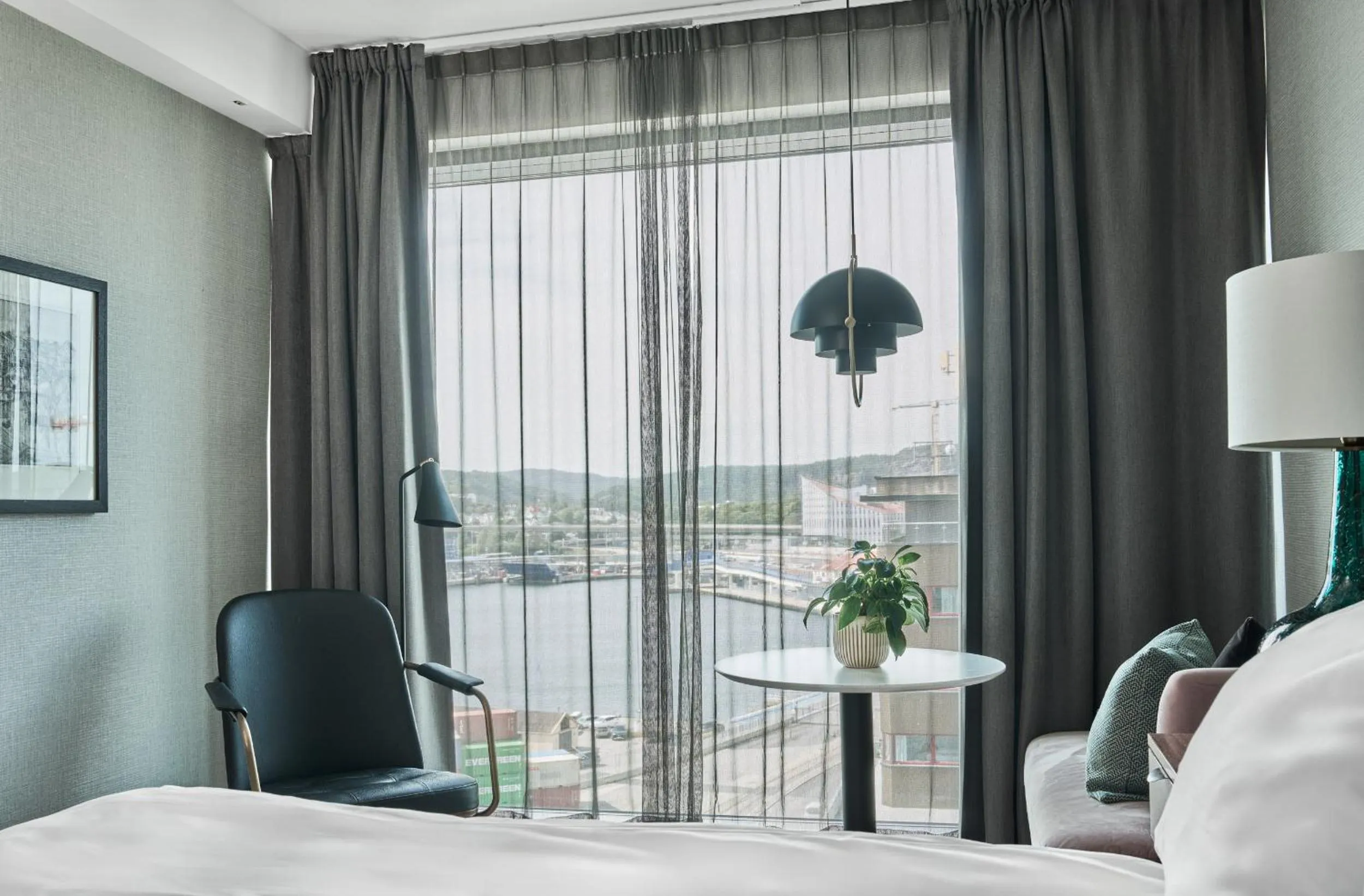 View (from property/room), Bed in Radisson Blu Caledonien Hotel, Kristiansand