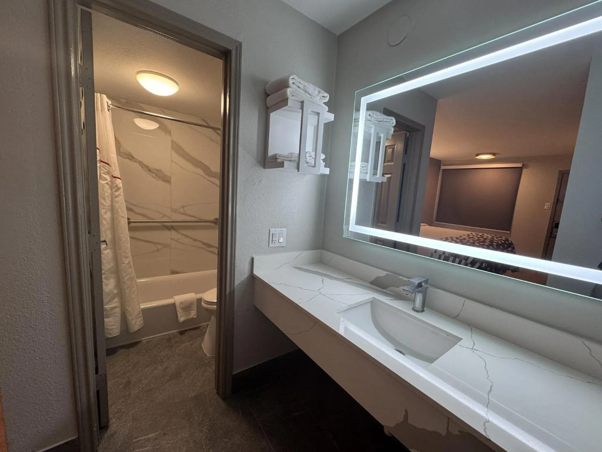 Bathroom in Red Roof Inn Arlington - Entertainment District