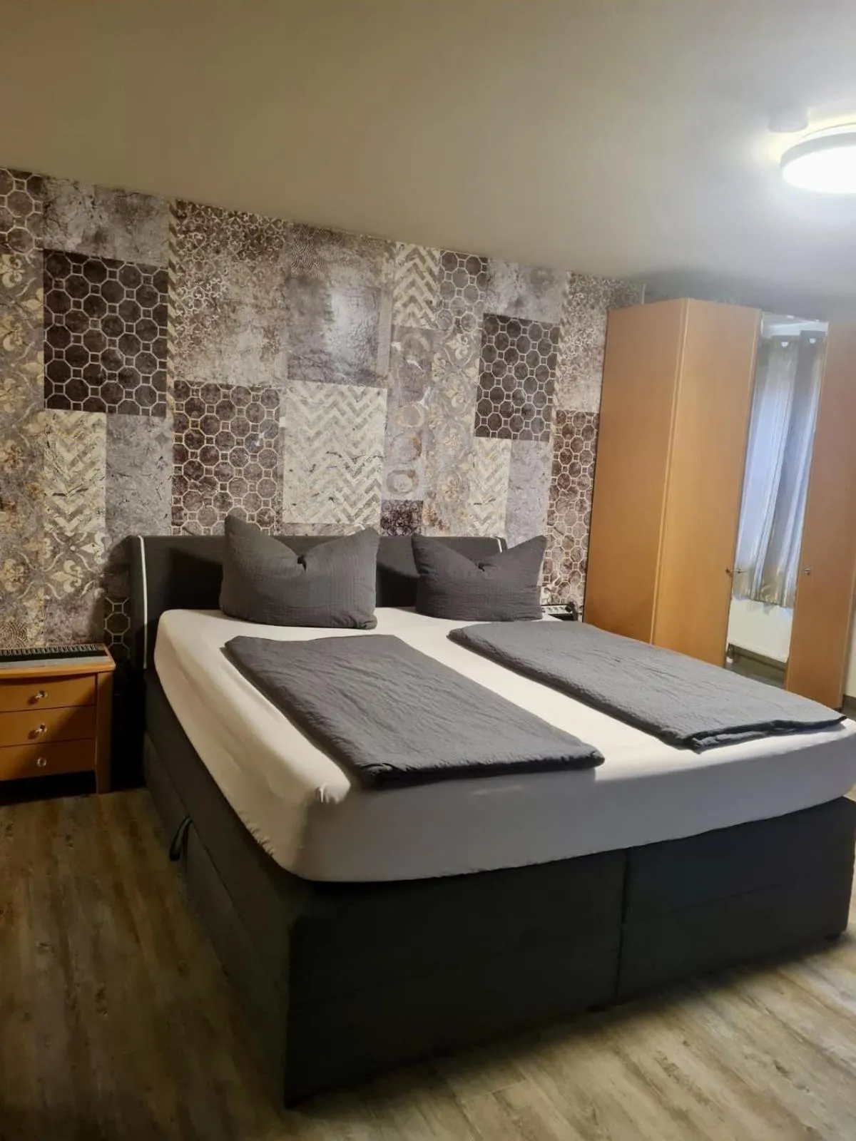 Bed in Hotel Mythos "rooms with kitchenette- apartments with kitchen"