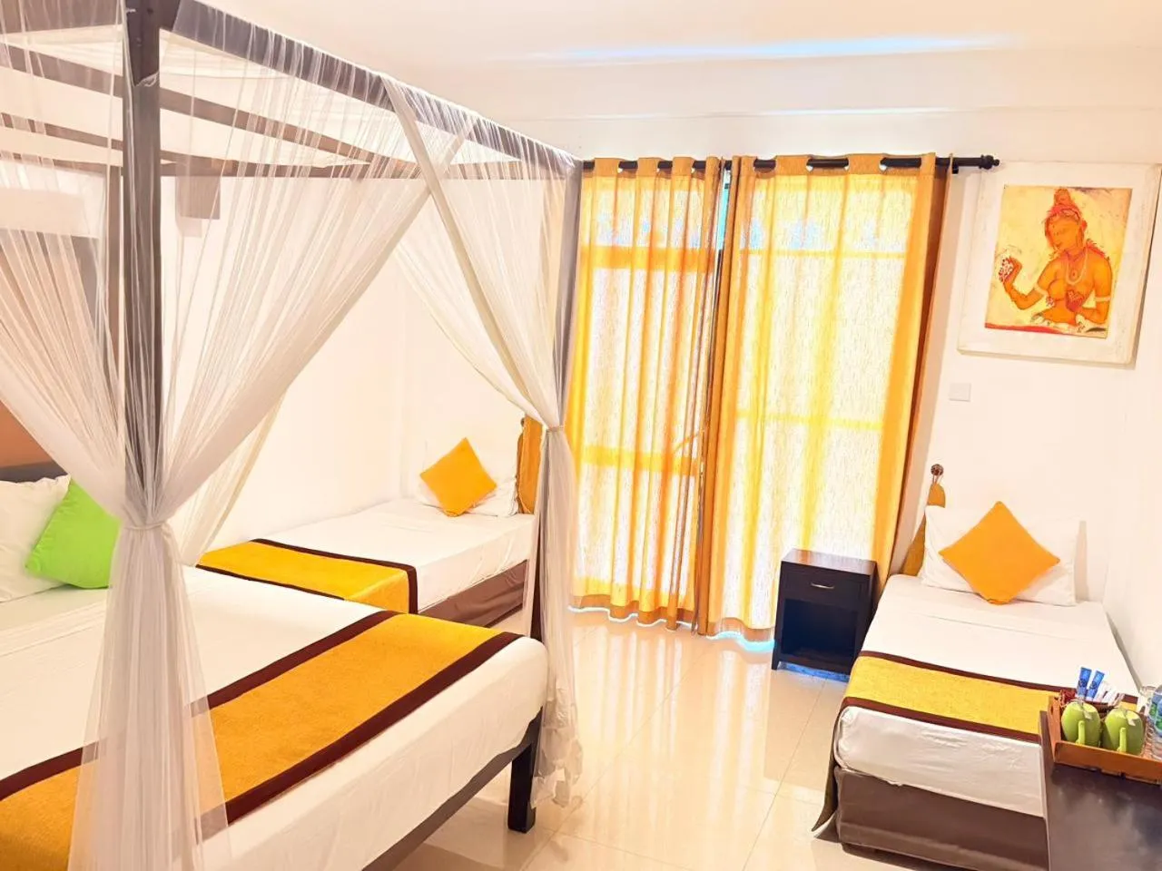 Bed in Organic Garden Resort Sigiriya