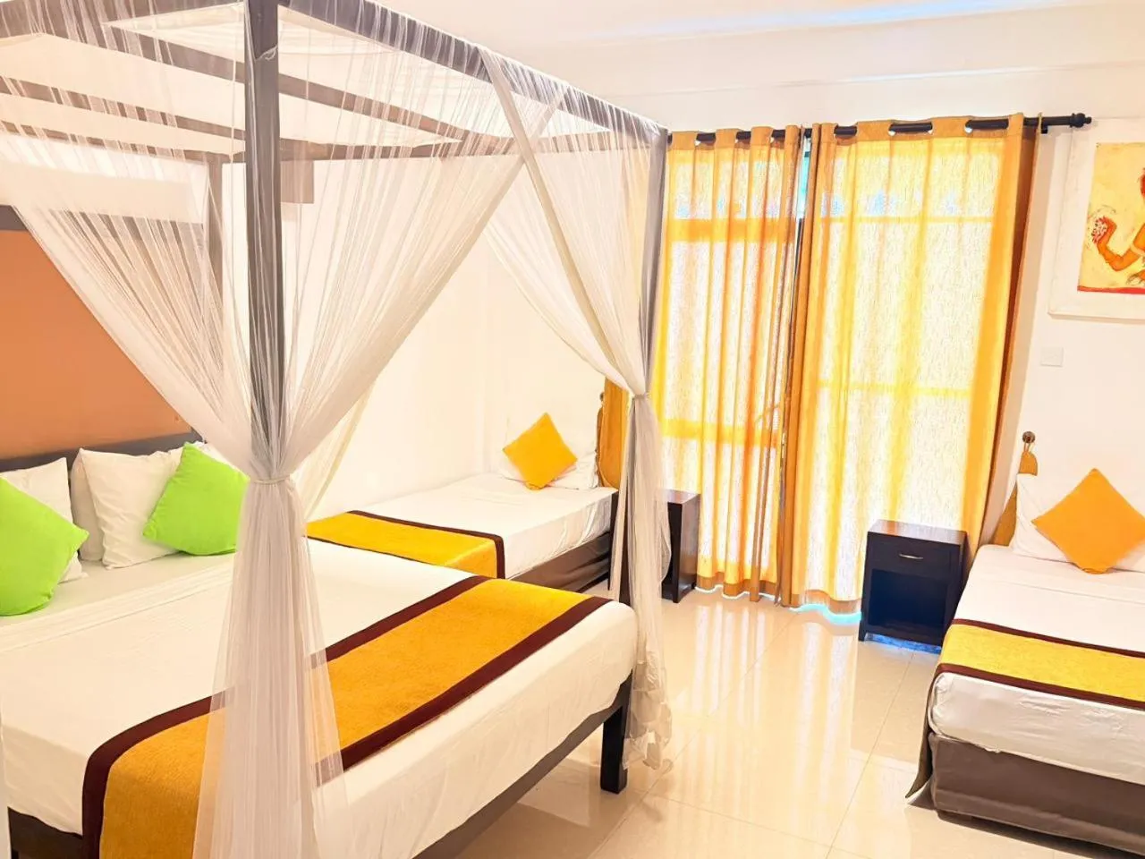 Bed in Organic Garden Resort Sigiriya