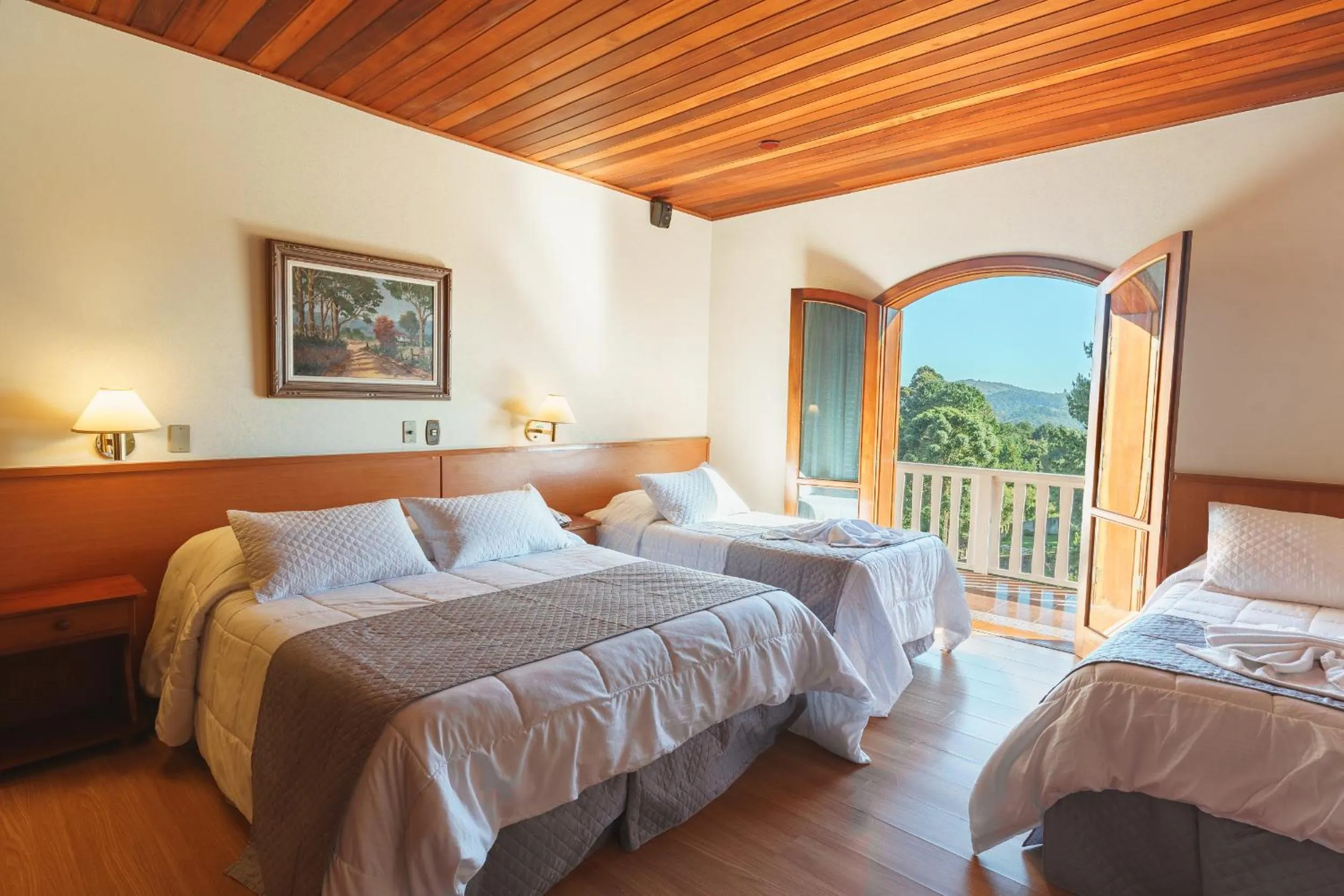 Balcony/Terrace, Bed in Pousada Recanto Almeida