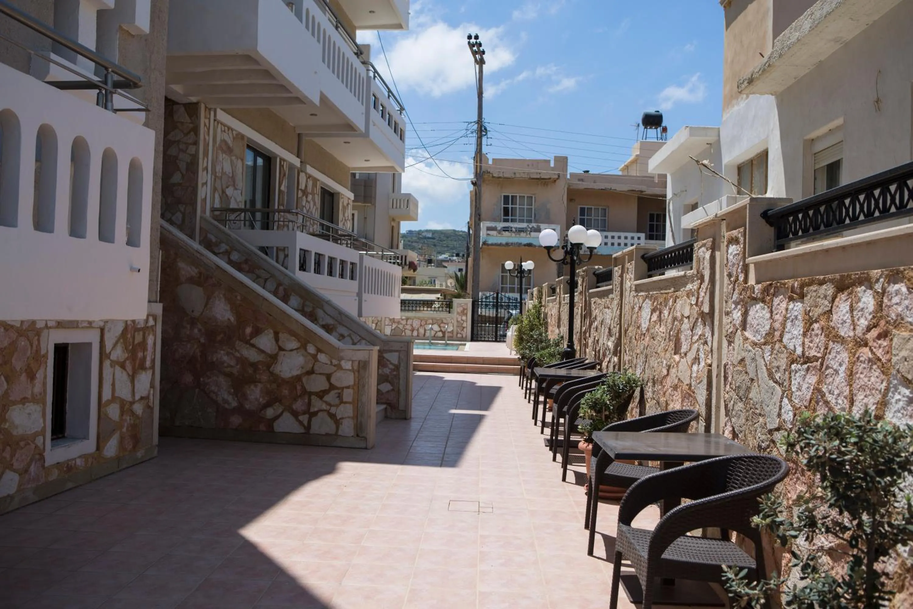 Inner courtyard view in Mandy Suites
