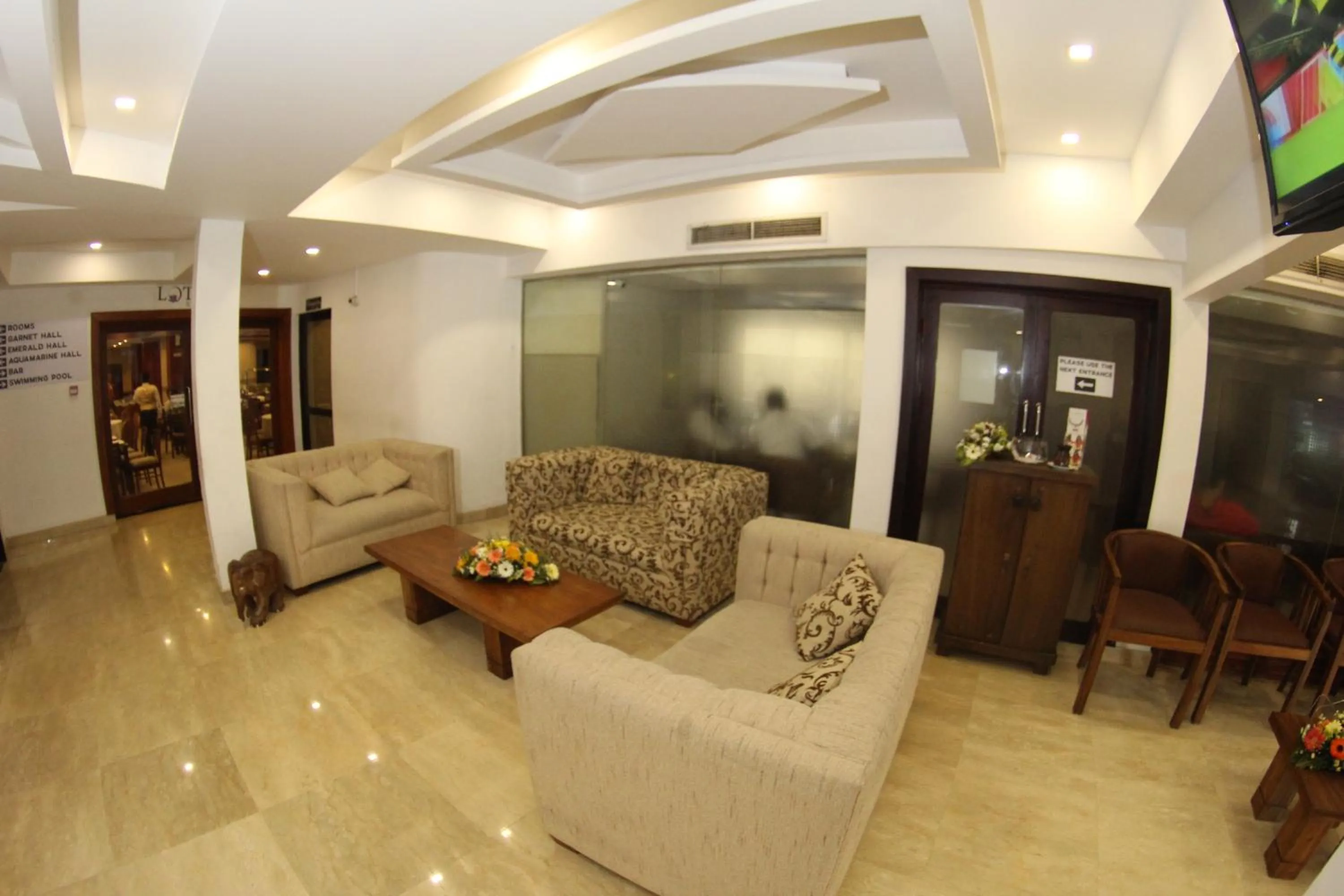 Lobby or reception in Hotel Janaki
