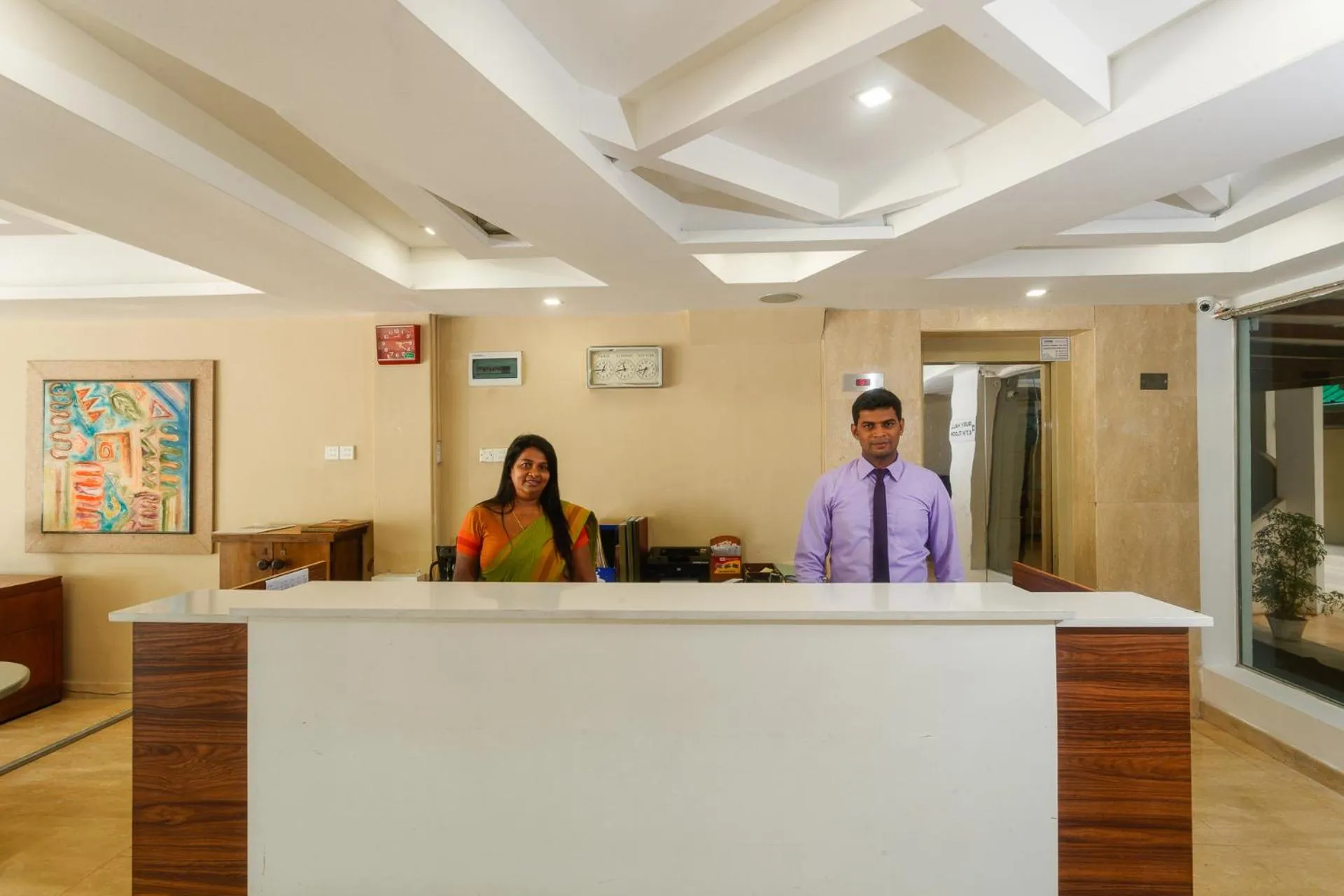 Lobby or reception in Hotel Janaki