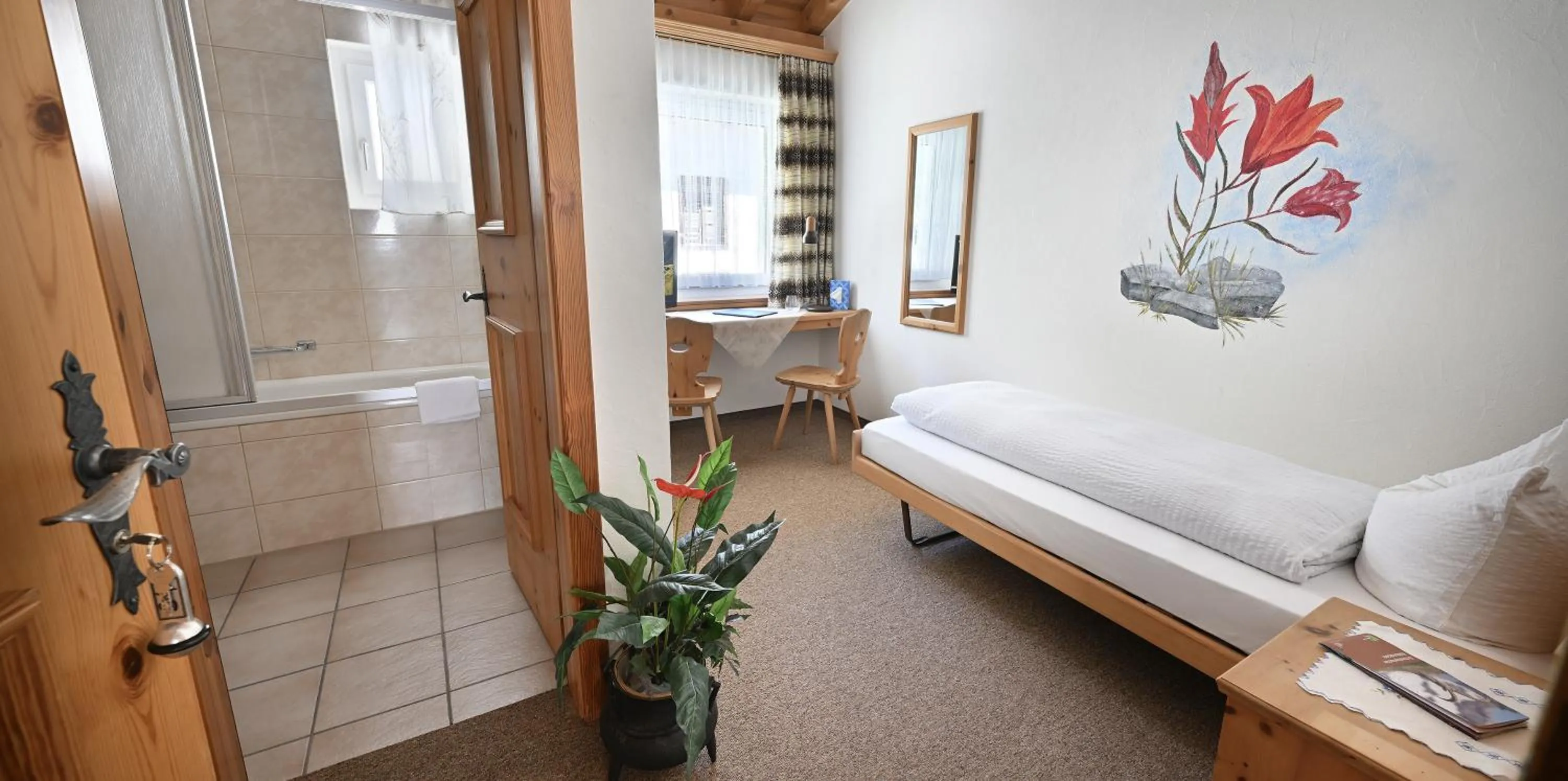 Bathroom, Bed in Hotel Acla Filli