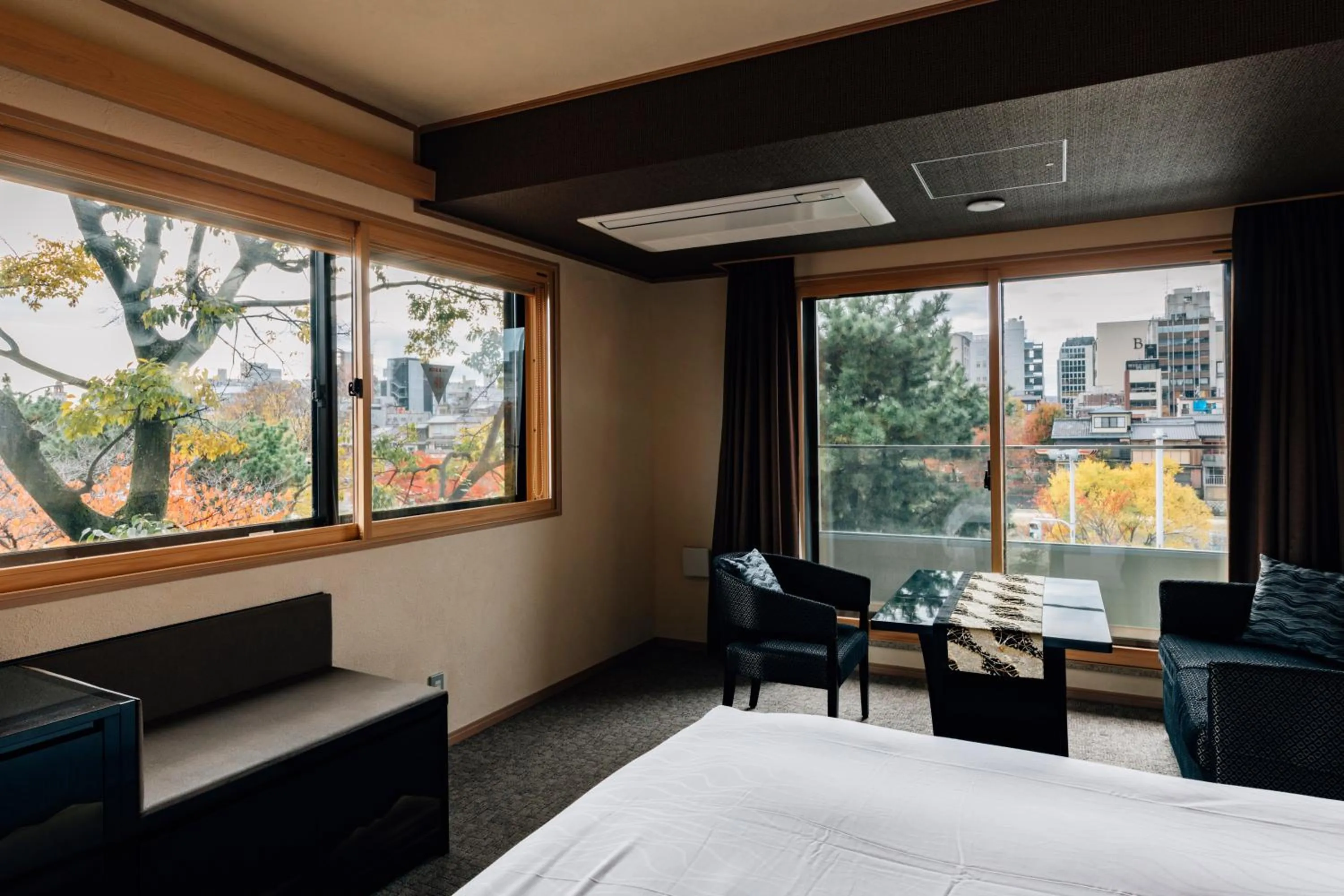 View (from property/room), Bed in Hotel Alza Kyoto