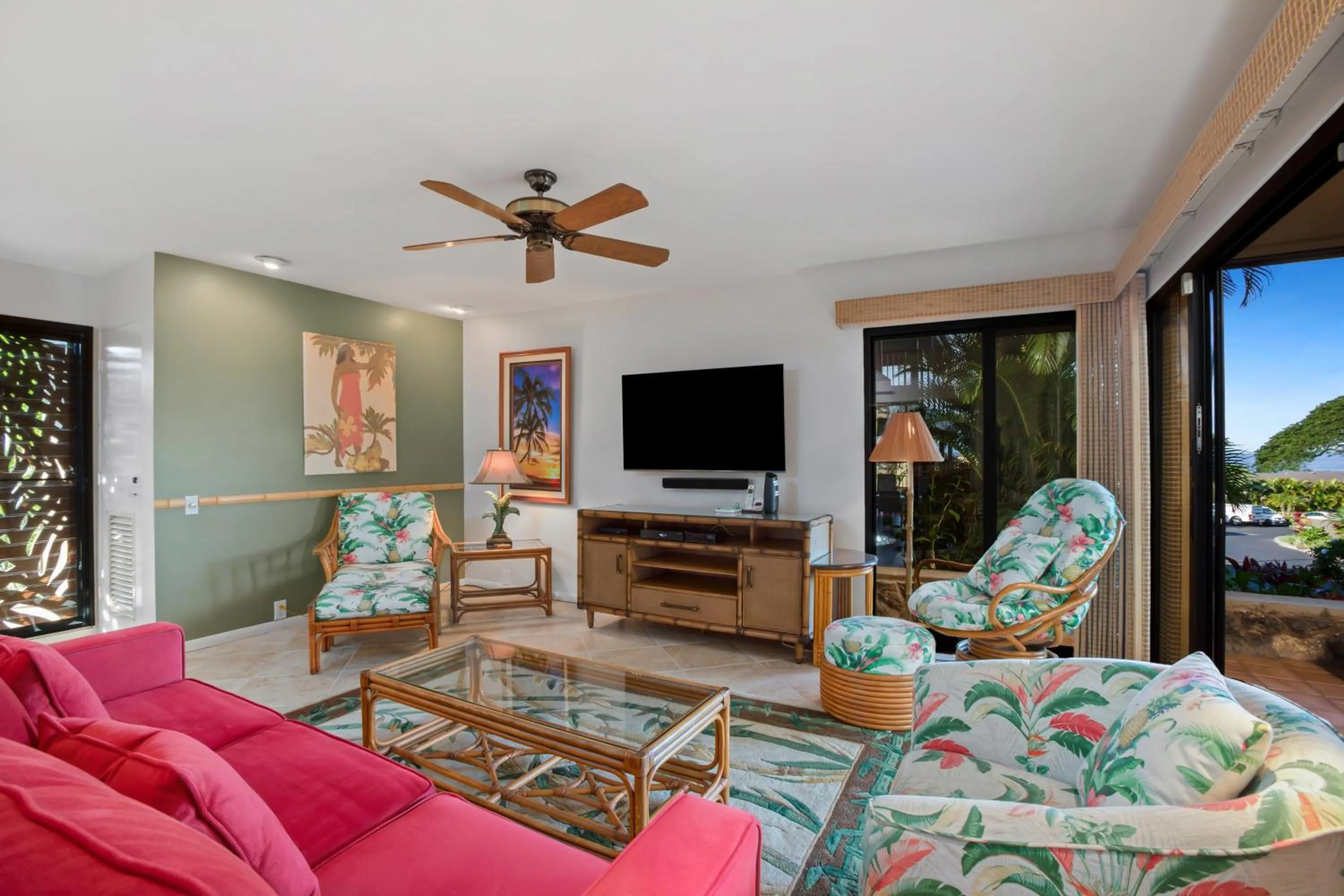 Living room in Wailea Elua Village - CoralTree Residence Collection
