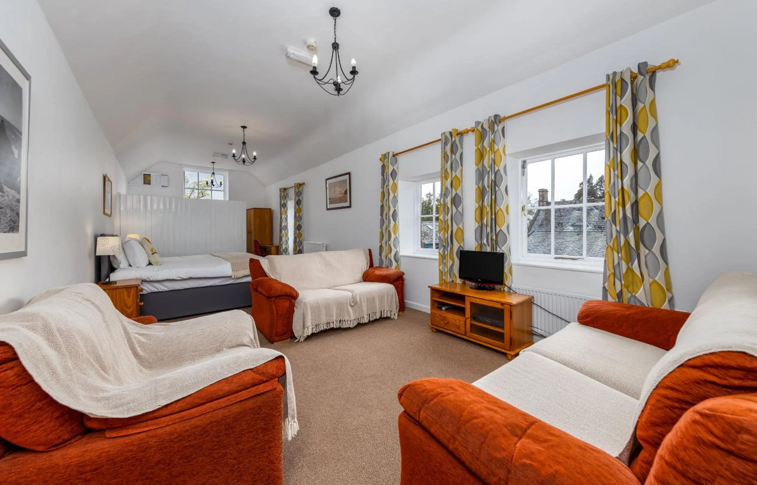 Bed in Muncaster Castle Coachman's Quarters