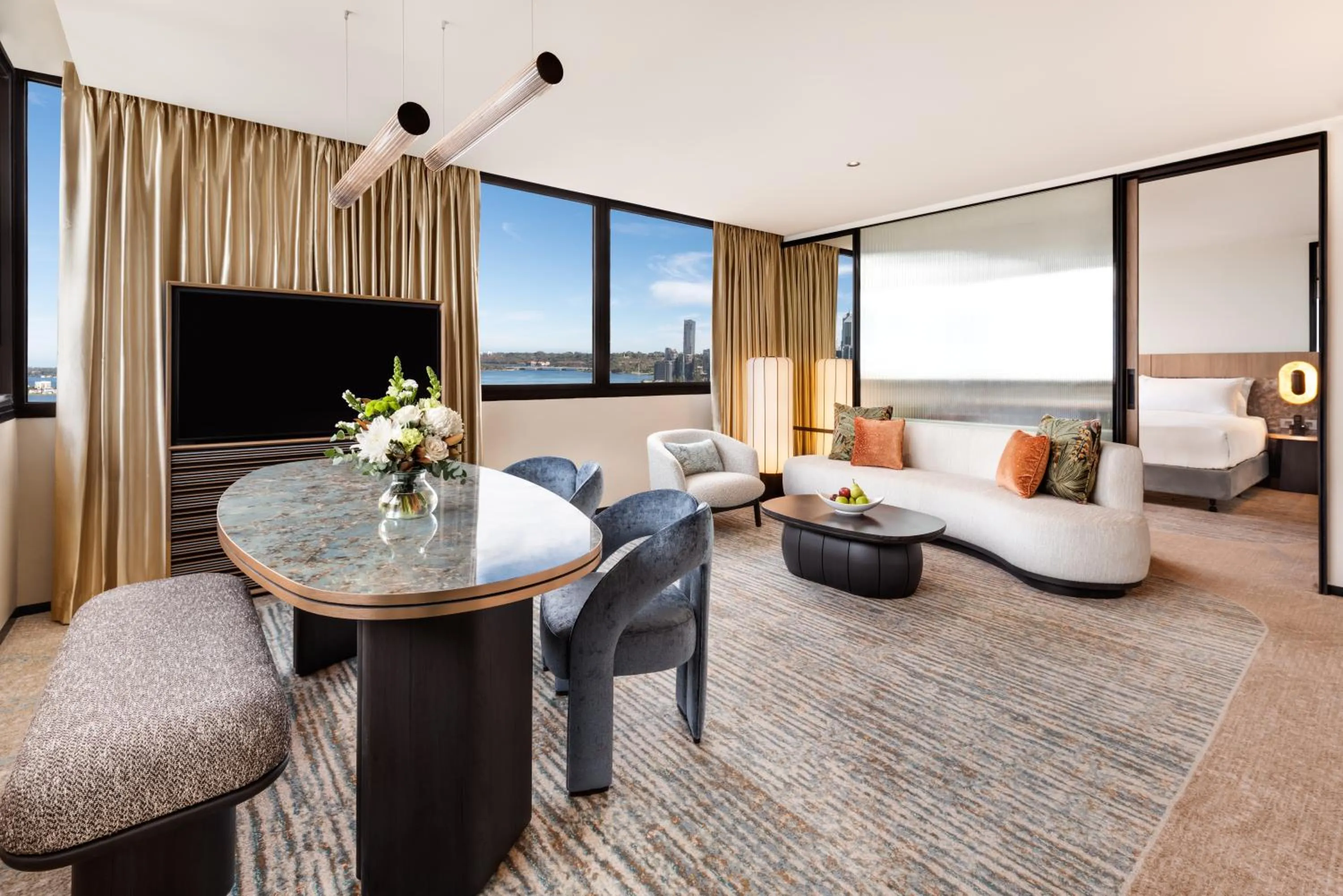 Living room in Pan Pacific Perth