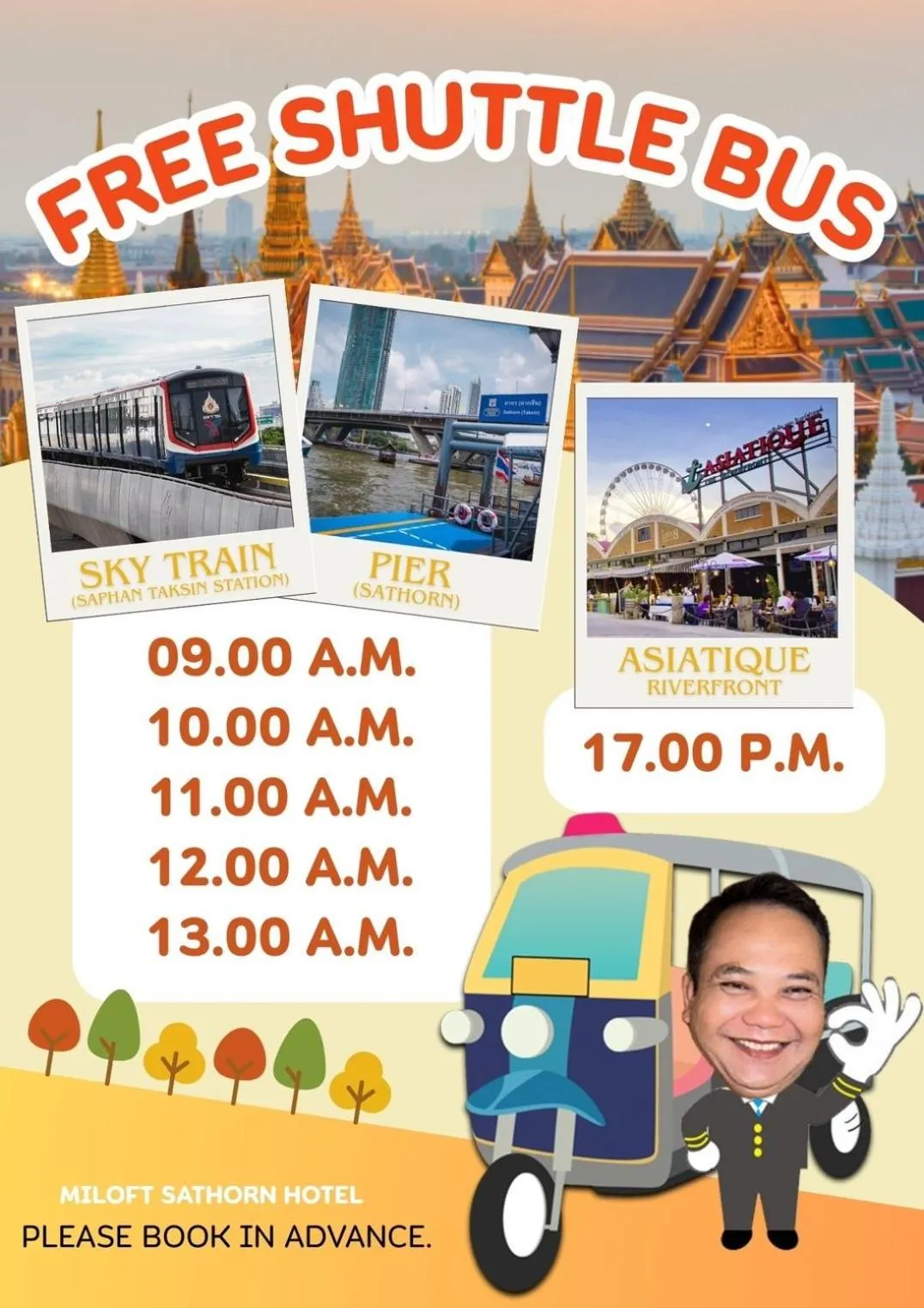 shuttle in Miloft Sathorn Hotel - SHA Plus Certified