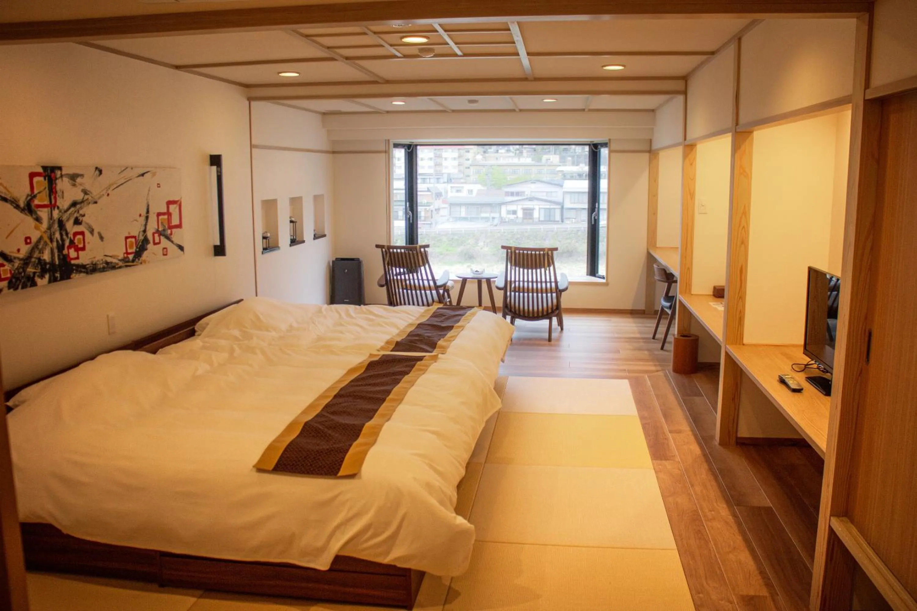 Photo of the whole room, Bed in Aburaya Tousen