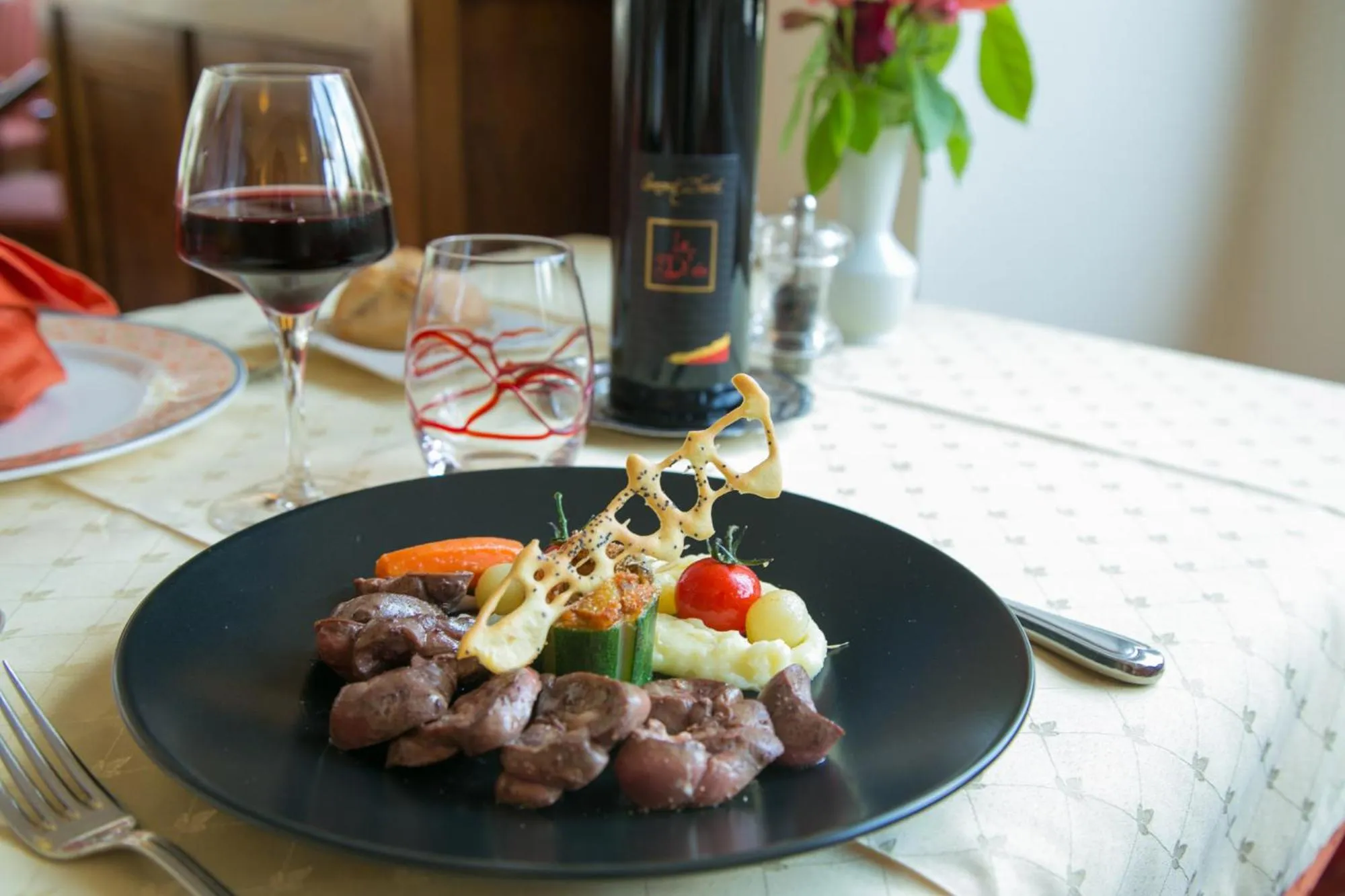 Food close-up in Logis Hôtel Auberge de la Rose