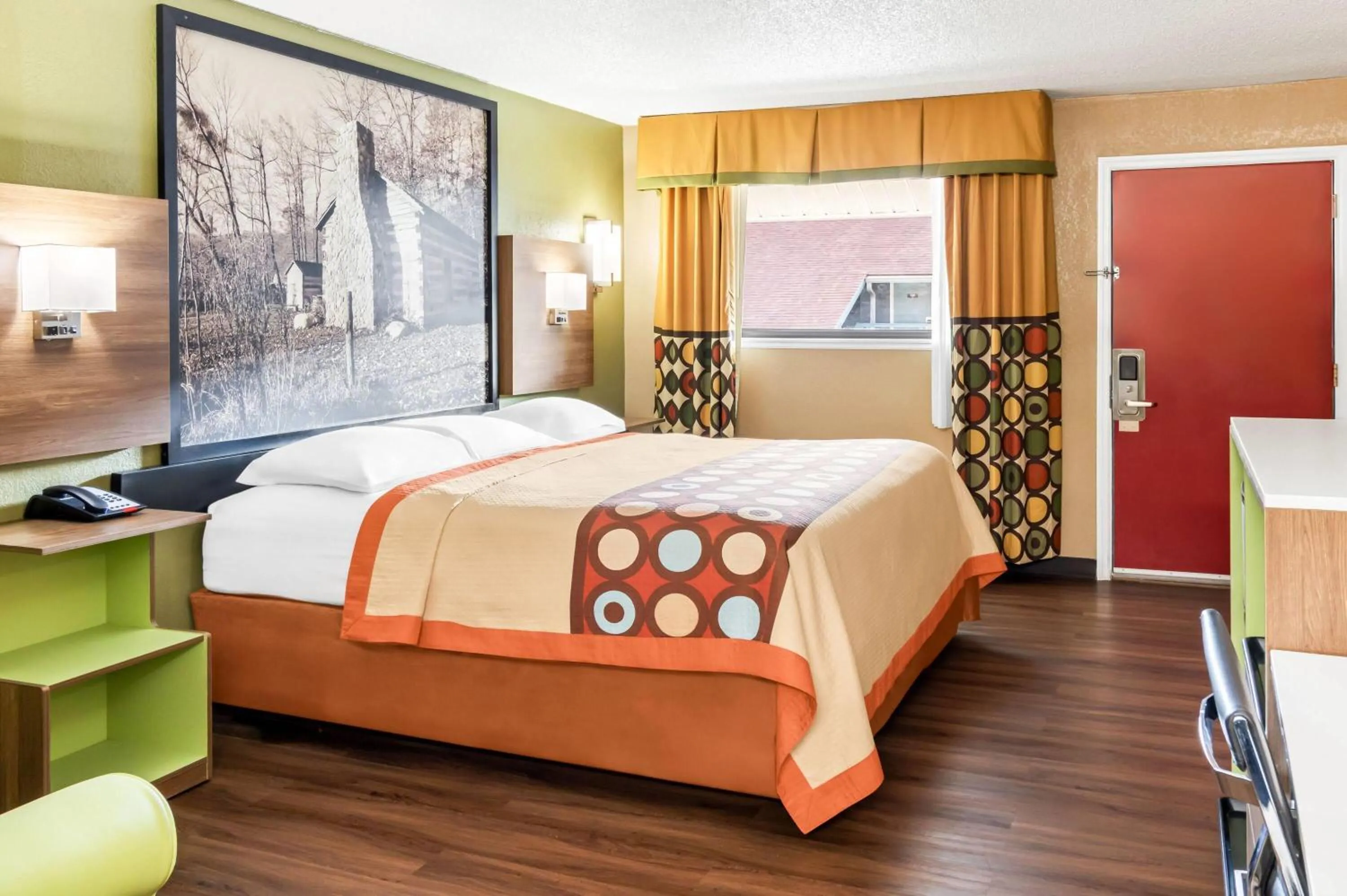 Bed in Super 8 by Wyndham Cincinnati-Springdale OH