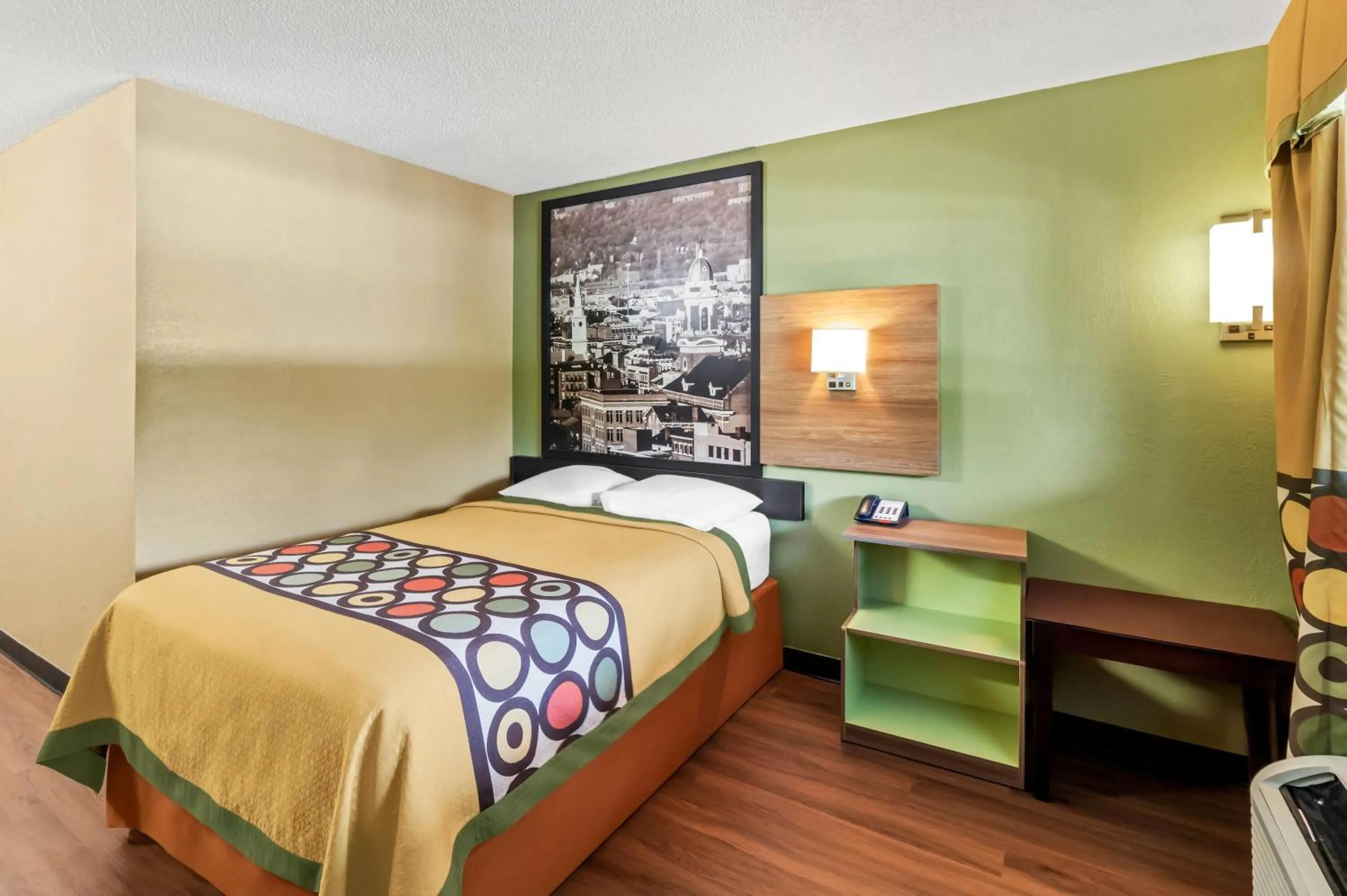 Bed in Super 8 by Wyndham Cincinnati-Springdale OH