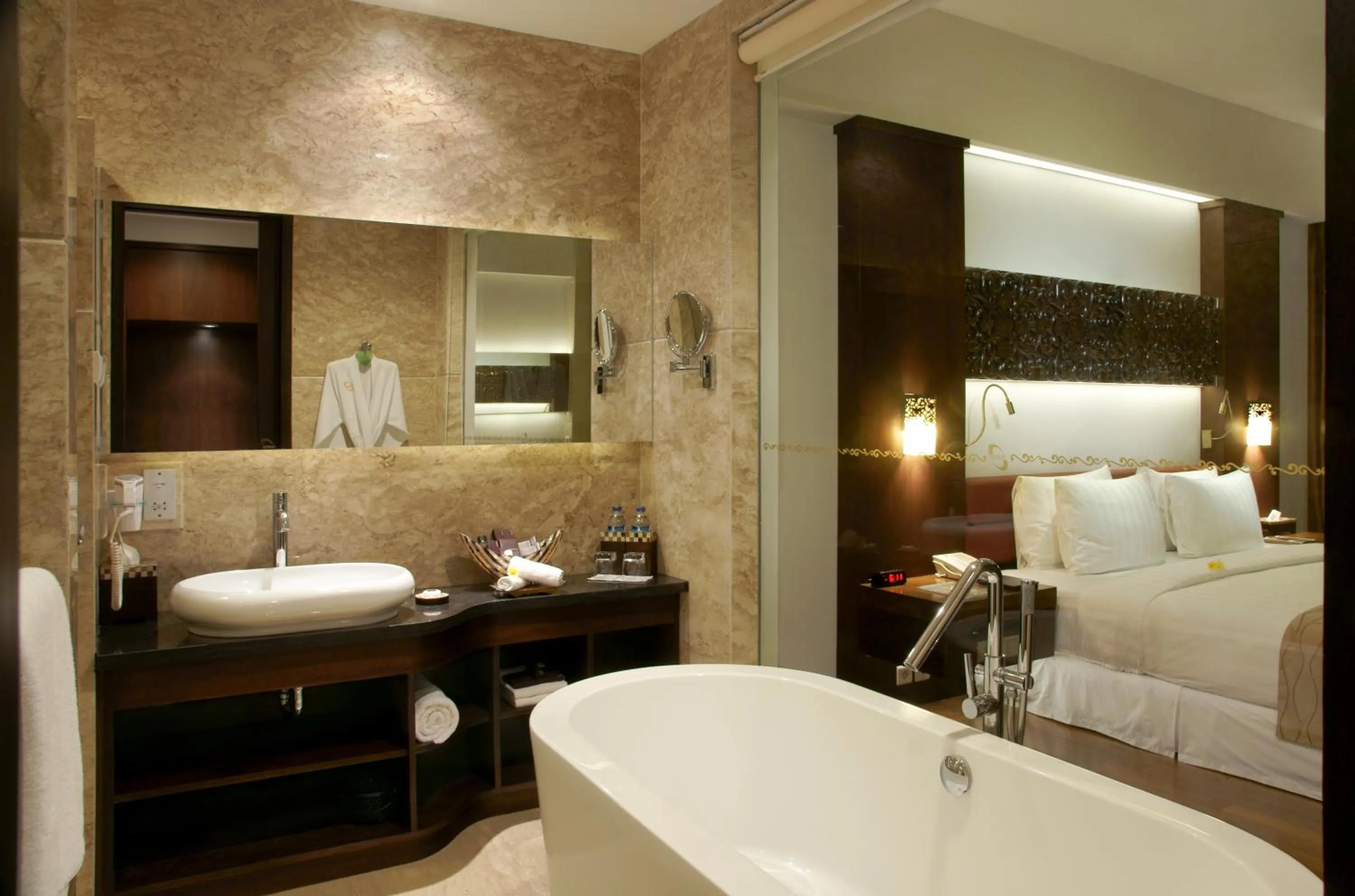 Bathroom, Bed in The Seminyak Beach Resort & Spa