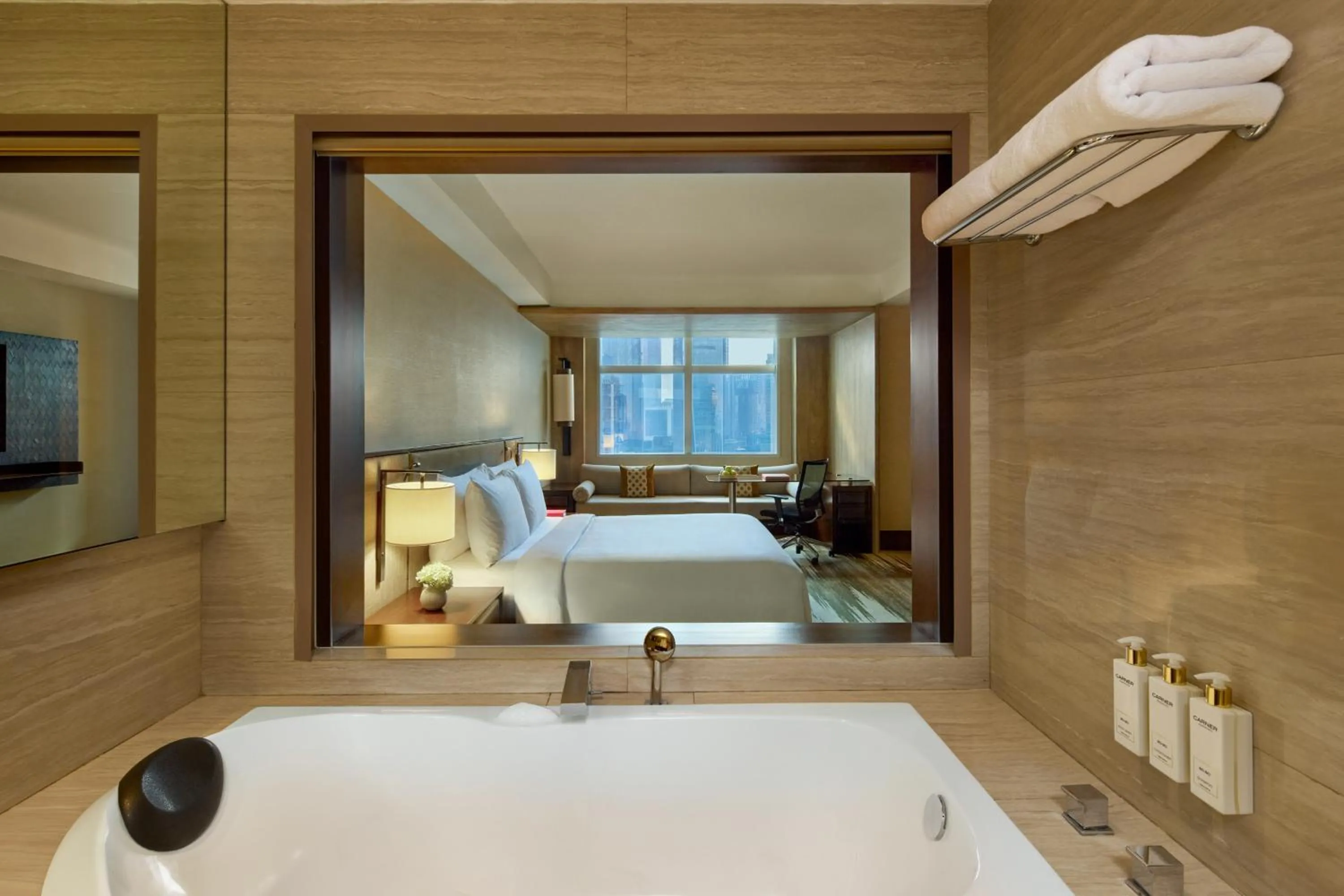 Bathroom, Bed in Gran Melia Jakarta