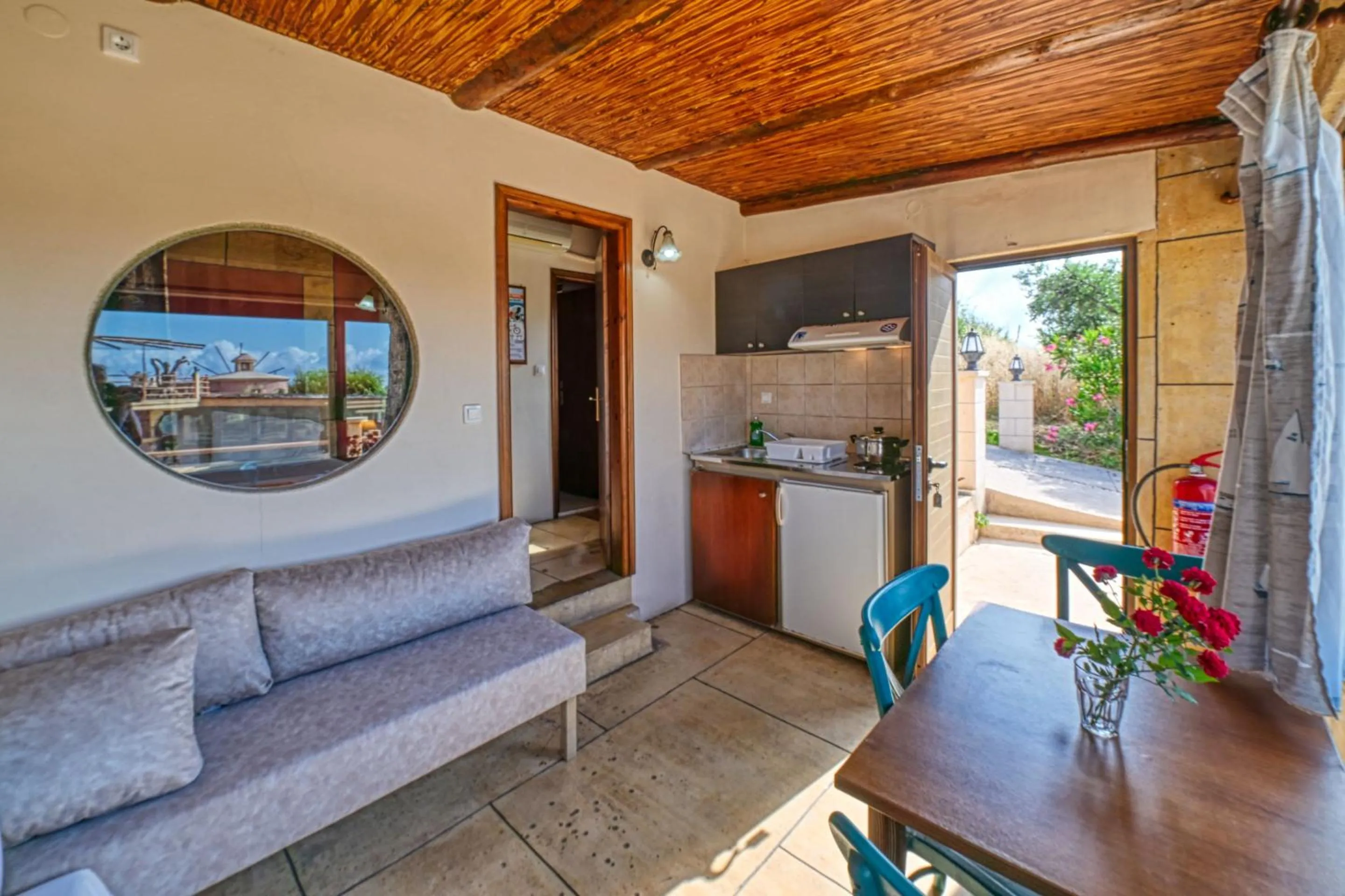 Seating area in Anemomili Village