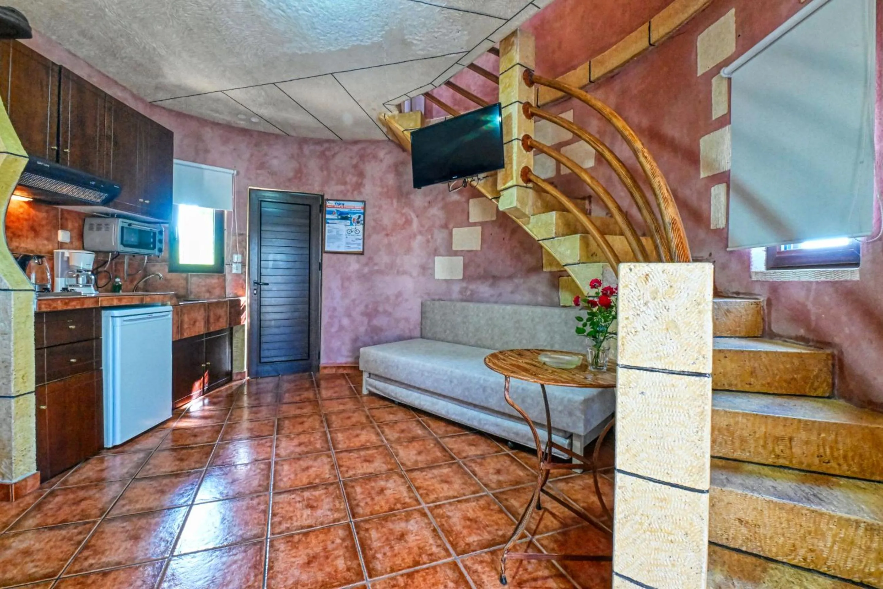 Seating area in Anemomili Village