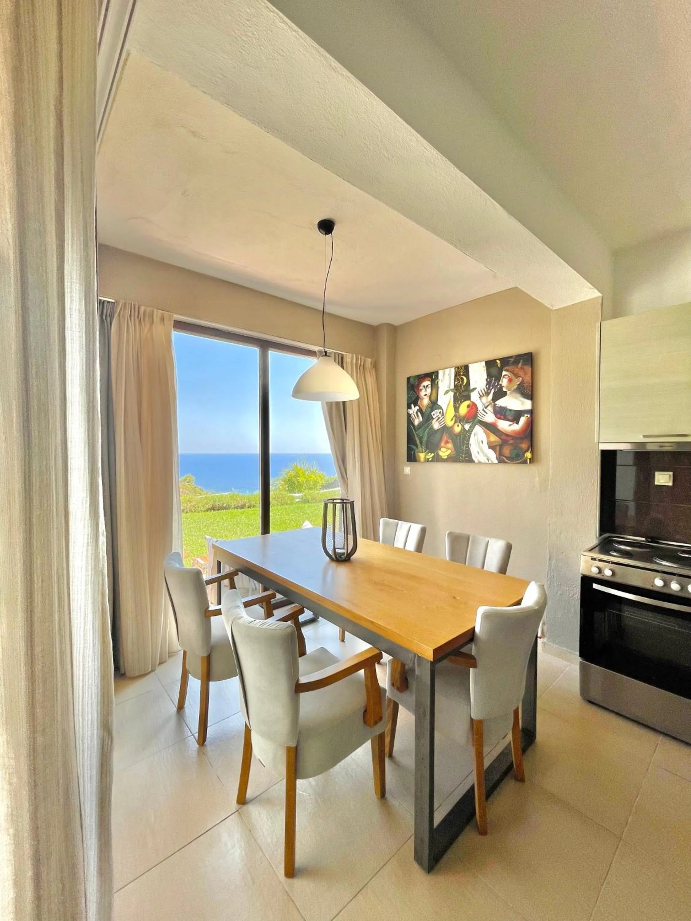 Kitchen or kitchenette in Koumaros Aparthotel
