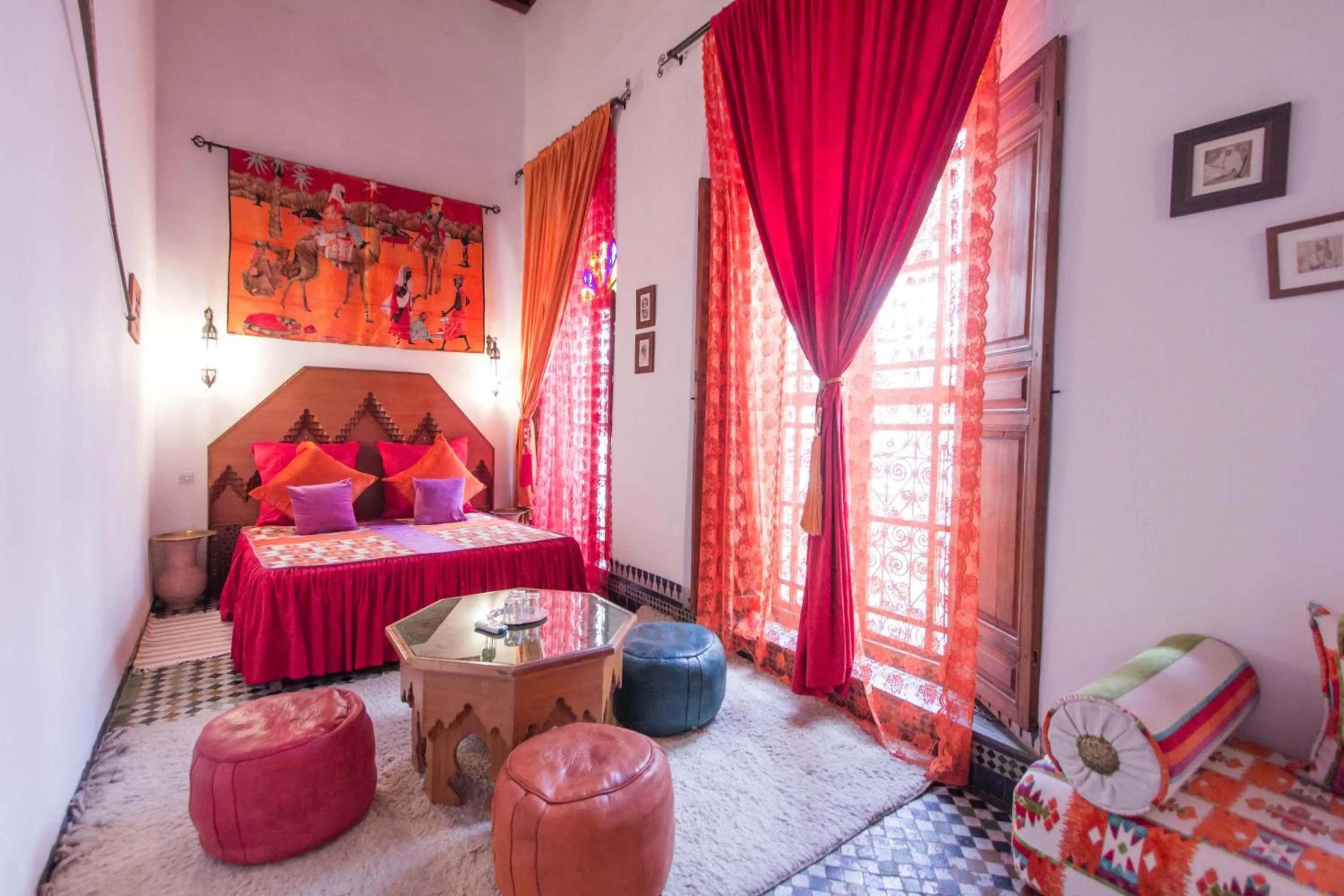 Decorative detail, Bed in Riad Dar Skalli & SPA