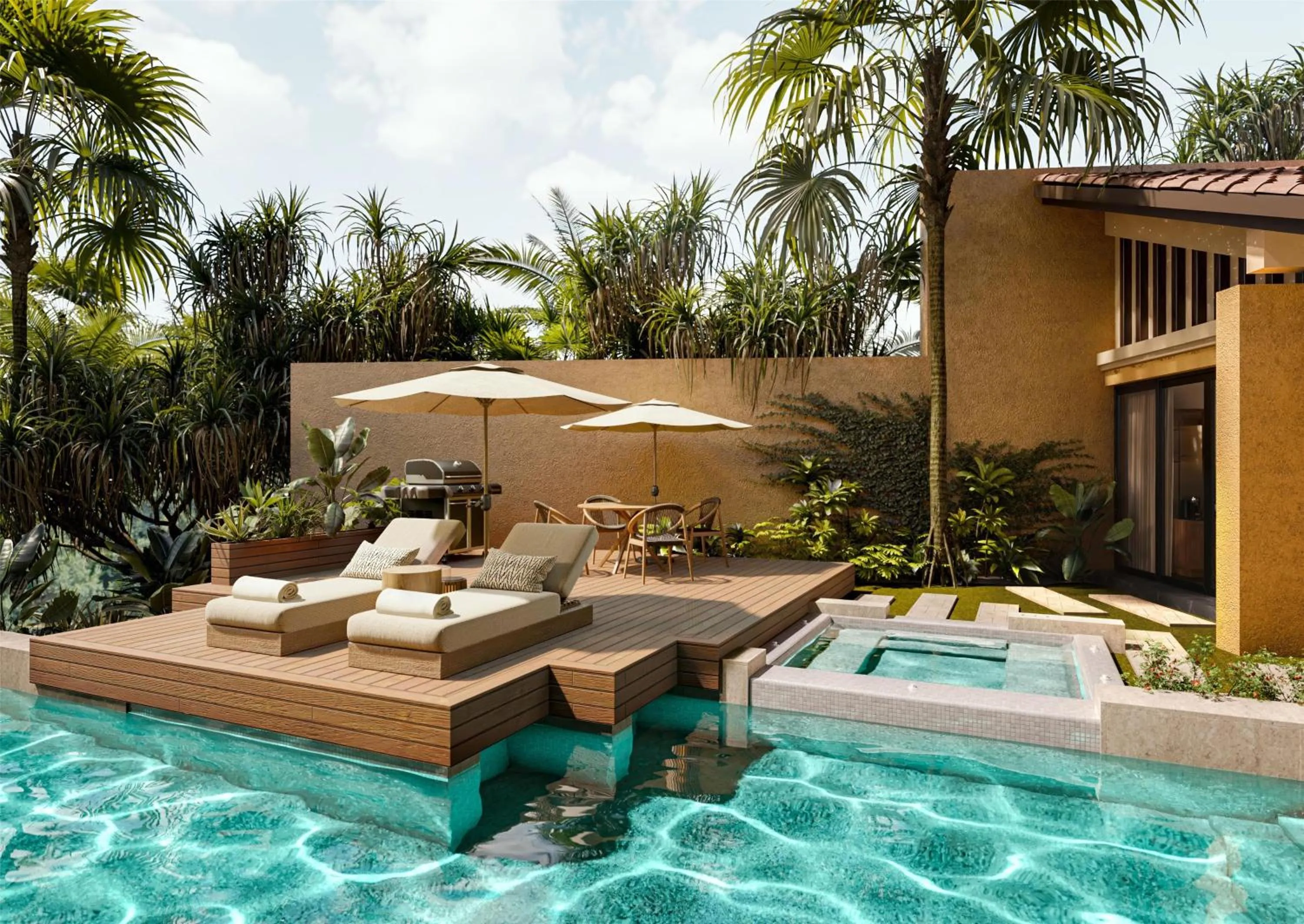 Swimming pool in Banyan Tree Mayakoba