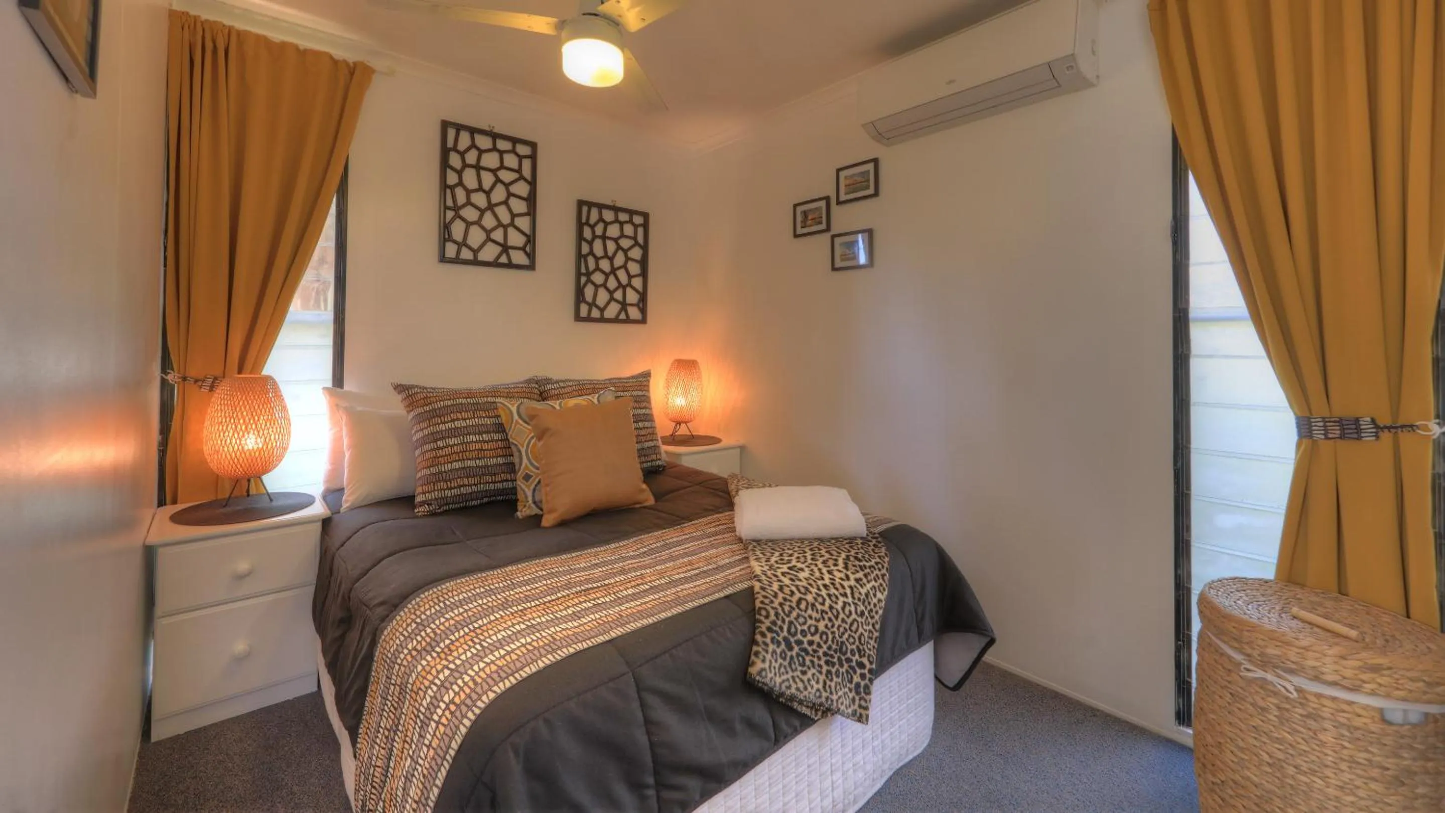 Bed in Maroochy River Bungalows