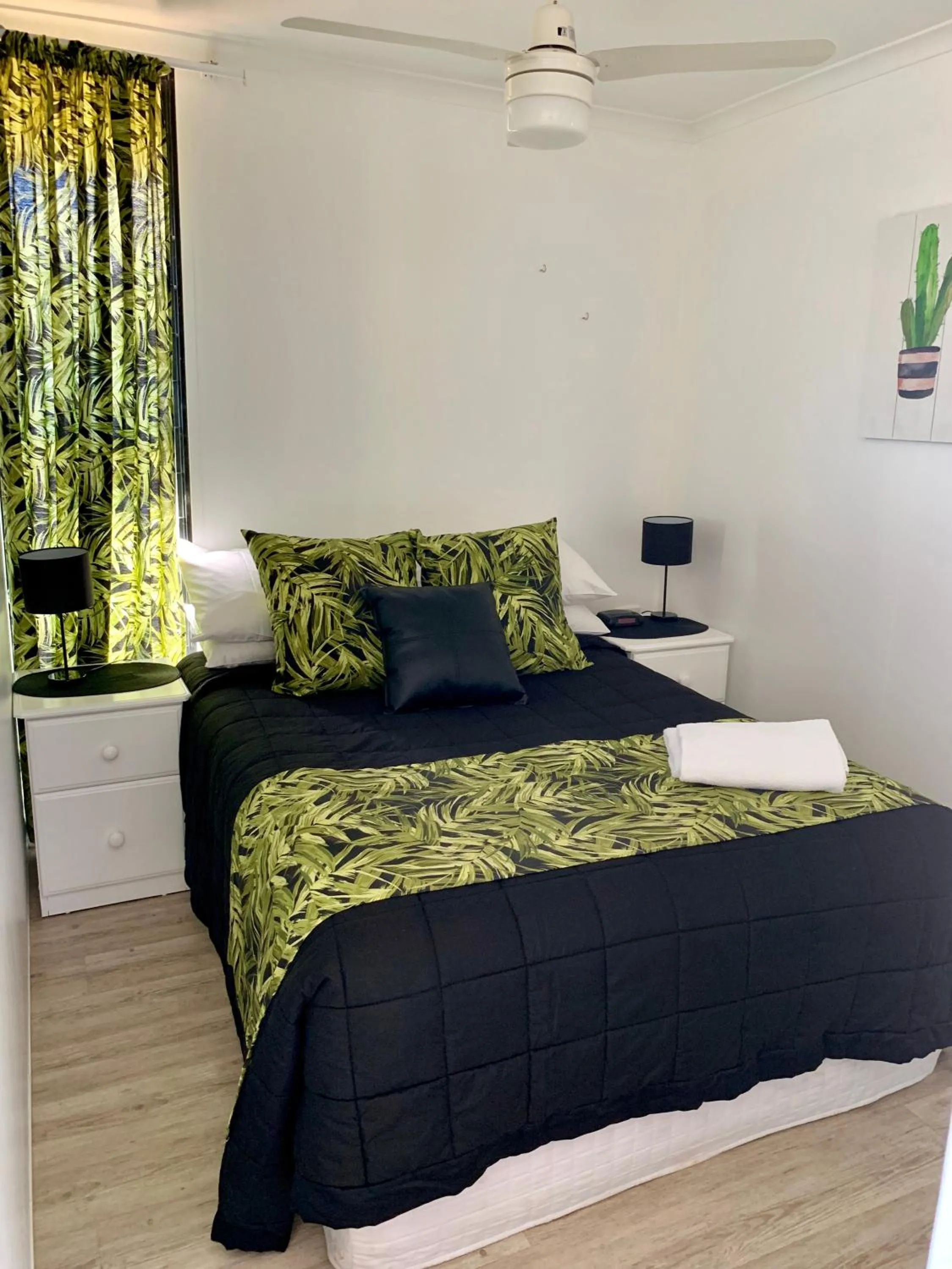 Bed in Maroochy River Bungalows