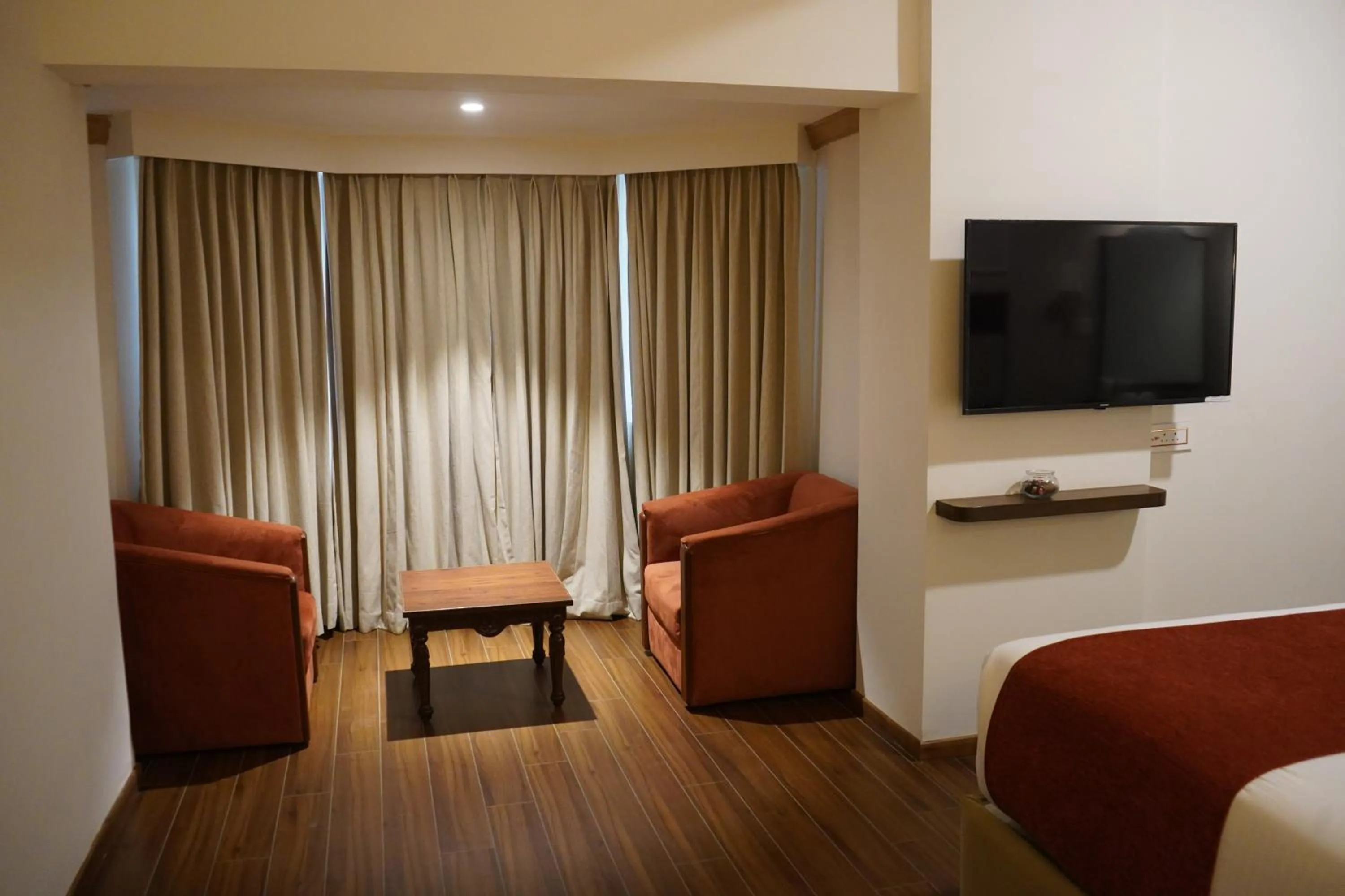 Bed in Nalapad's Hotel Bangalore International