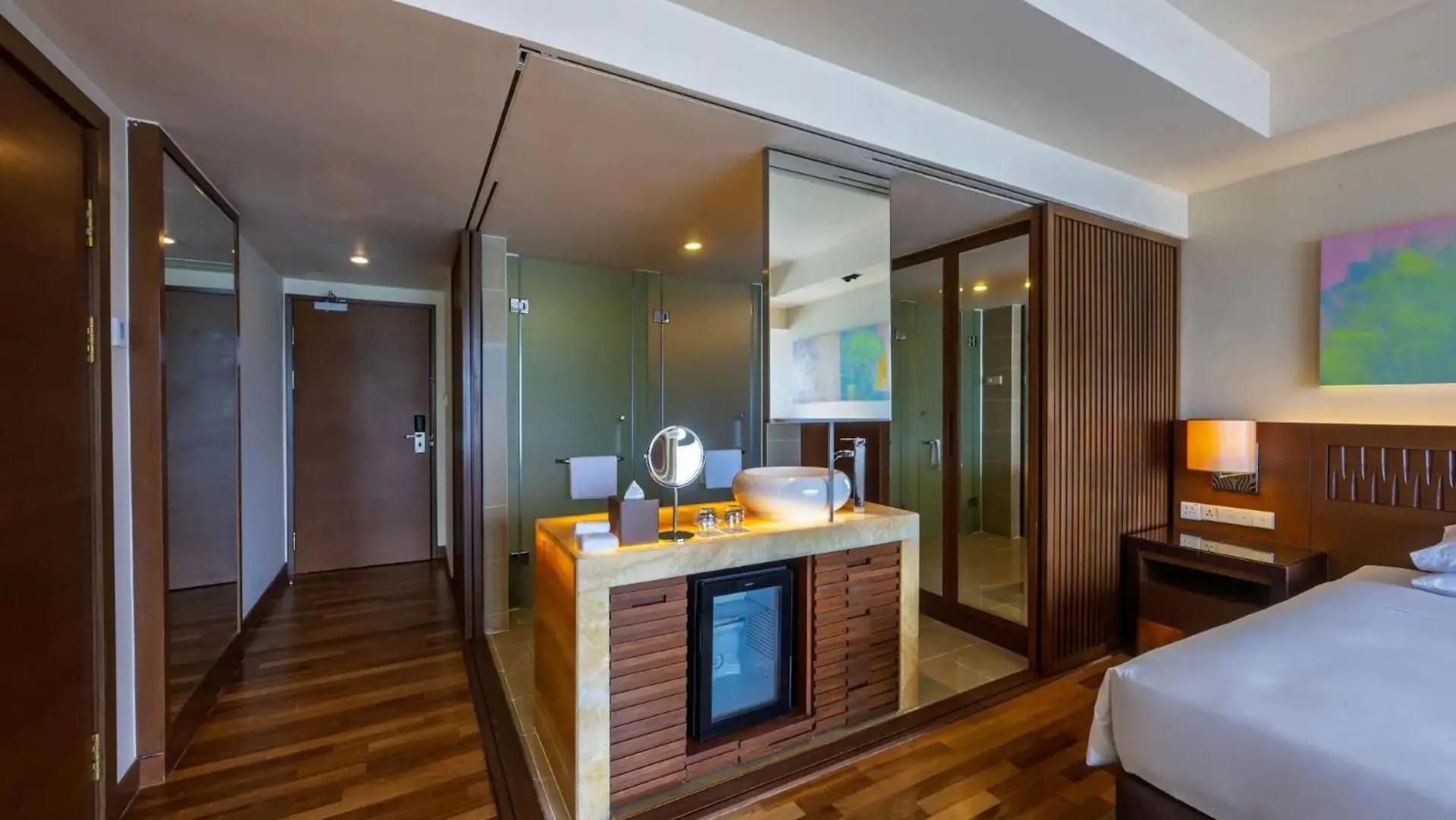 Bathroom, Bed in Hyatt Regency Kinabalu