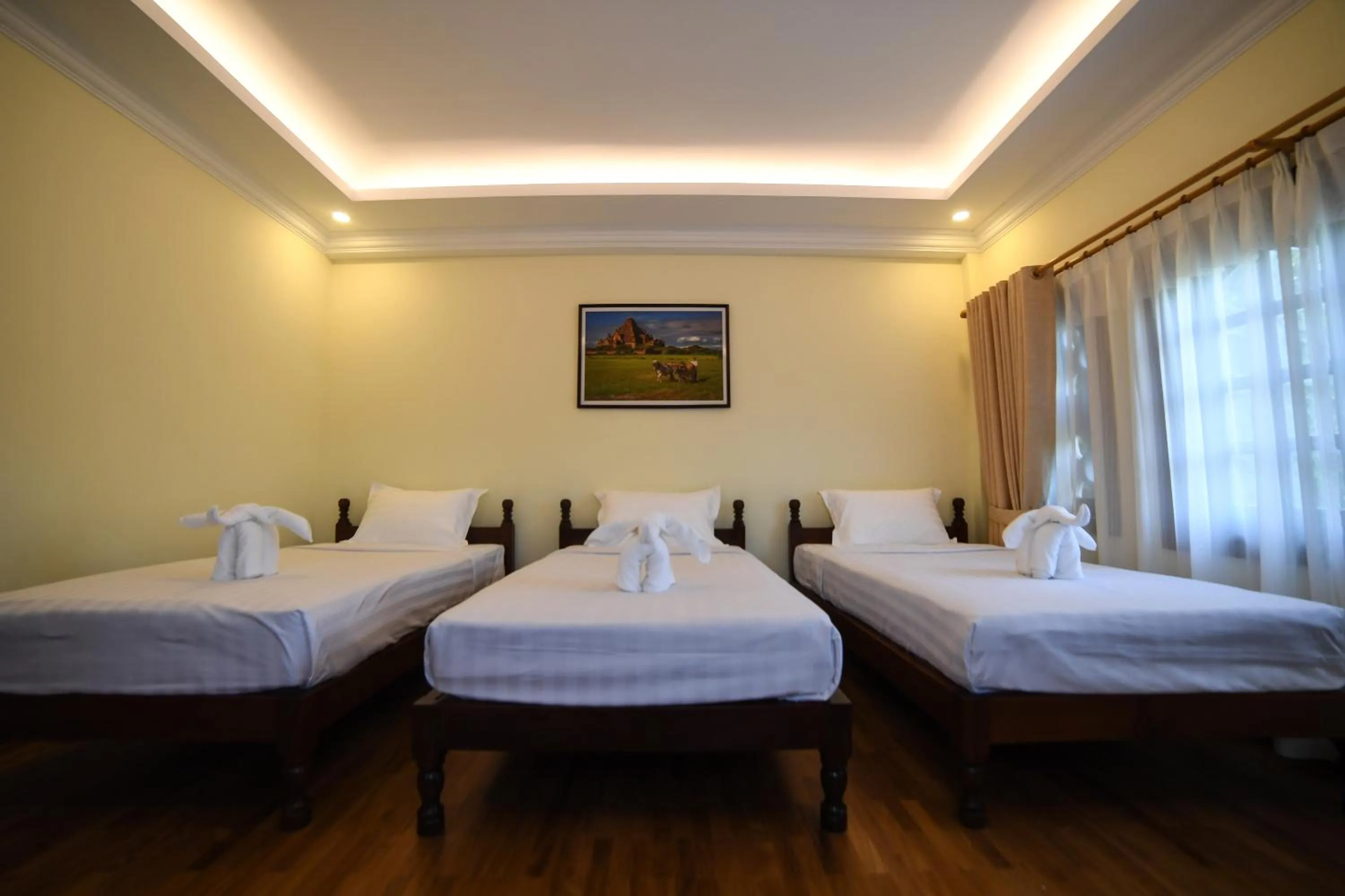 Bed in Bagan View Hotel