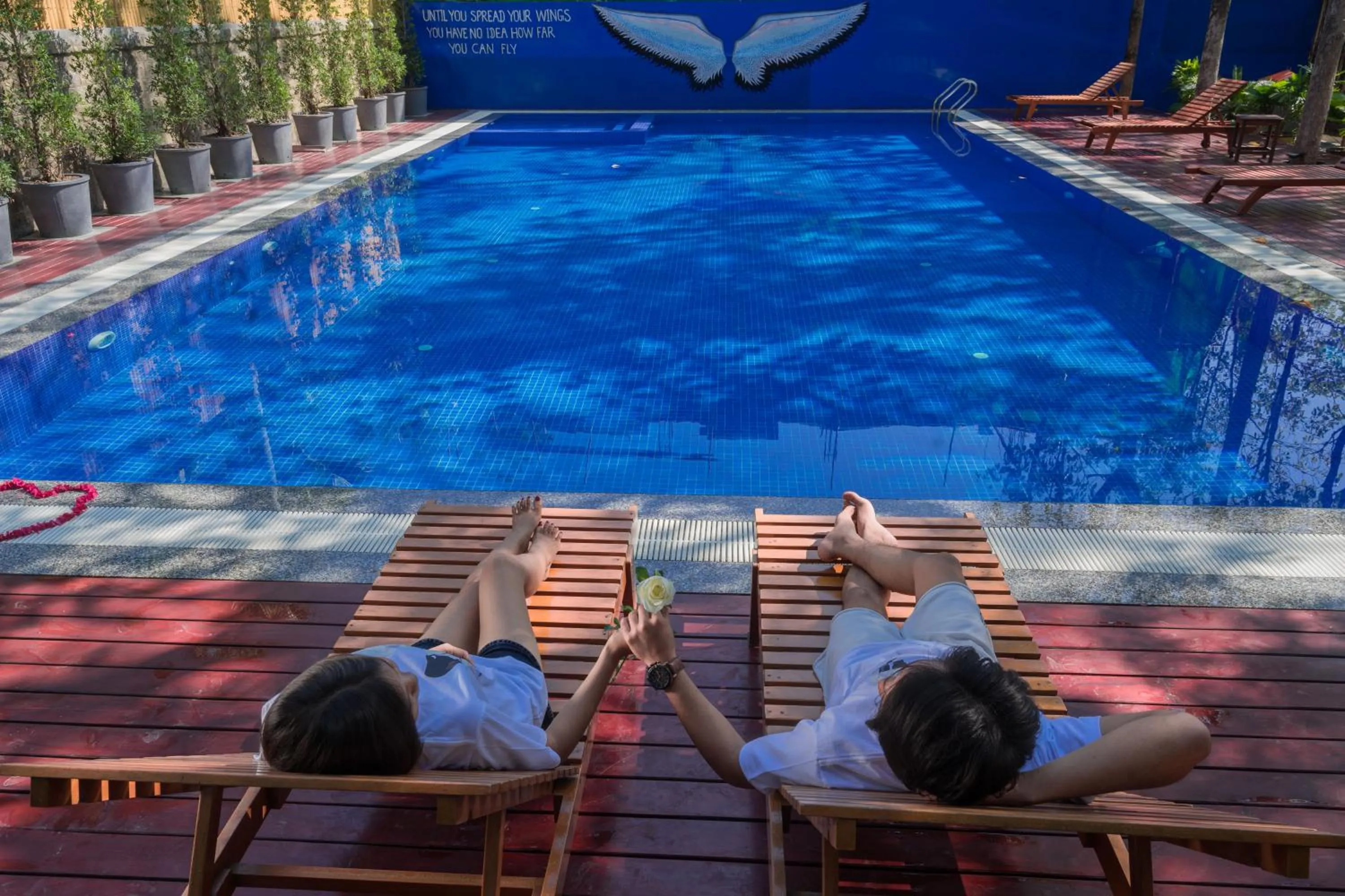 Pool view in Bagan View Hotel