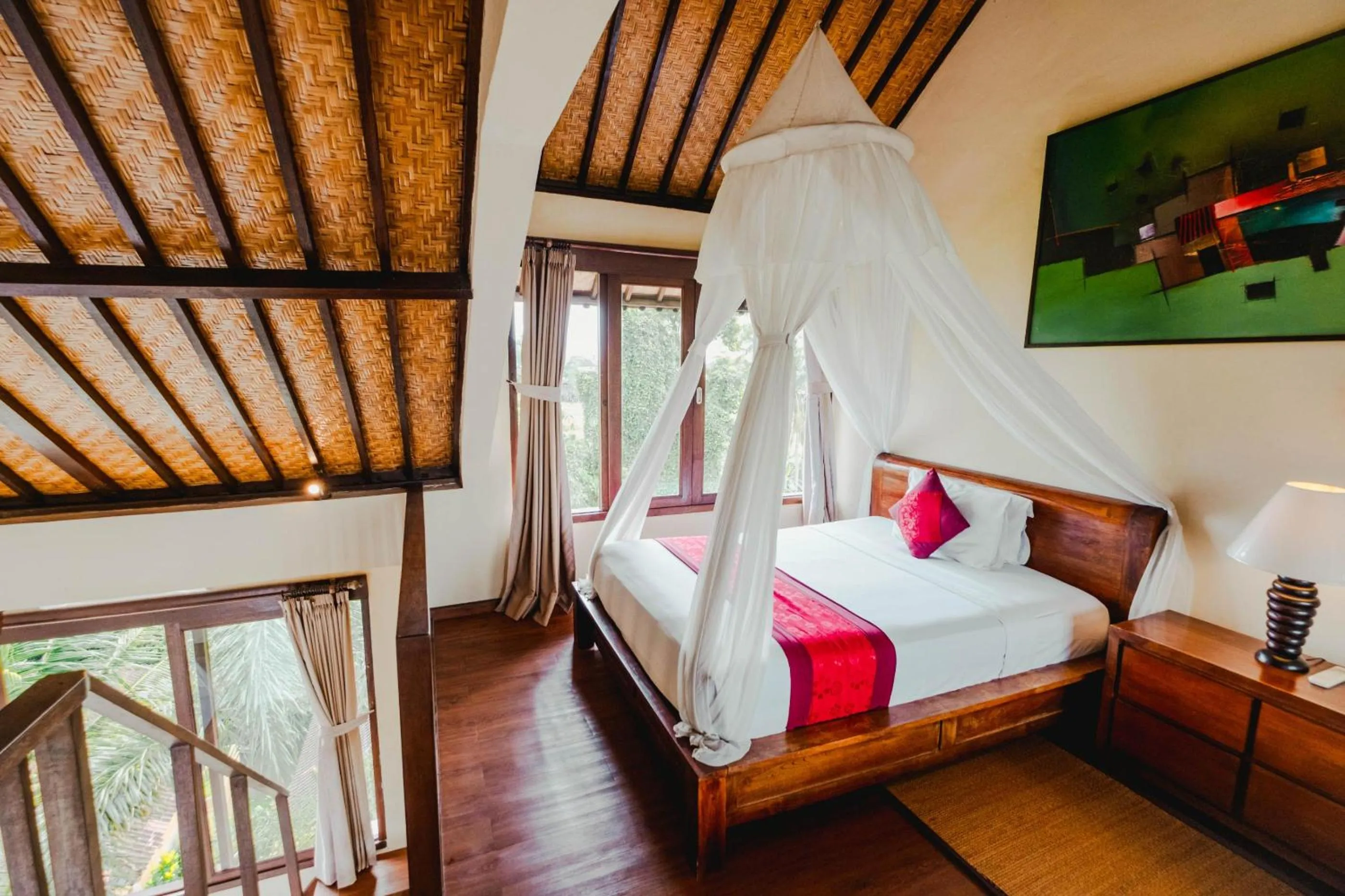 Bed in Sri Aksata Ubud Resort